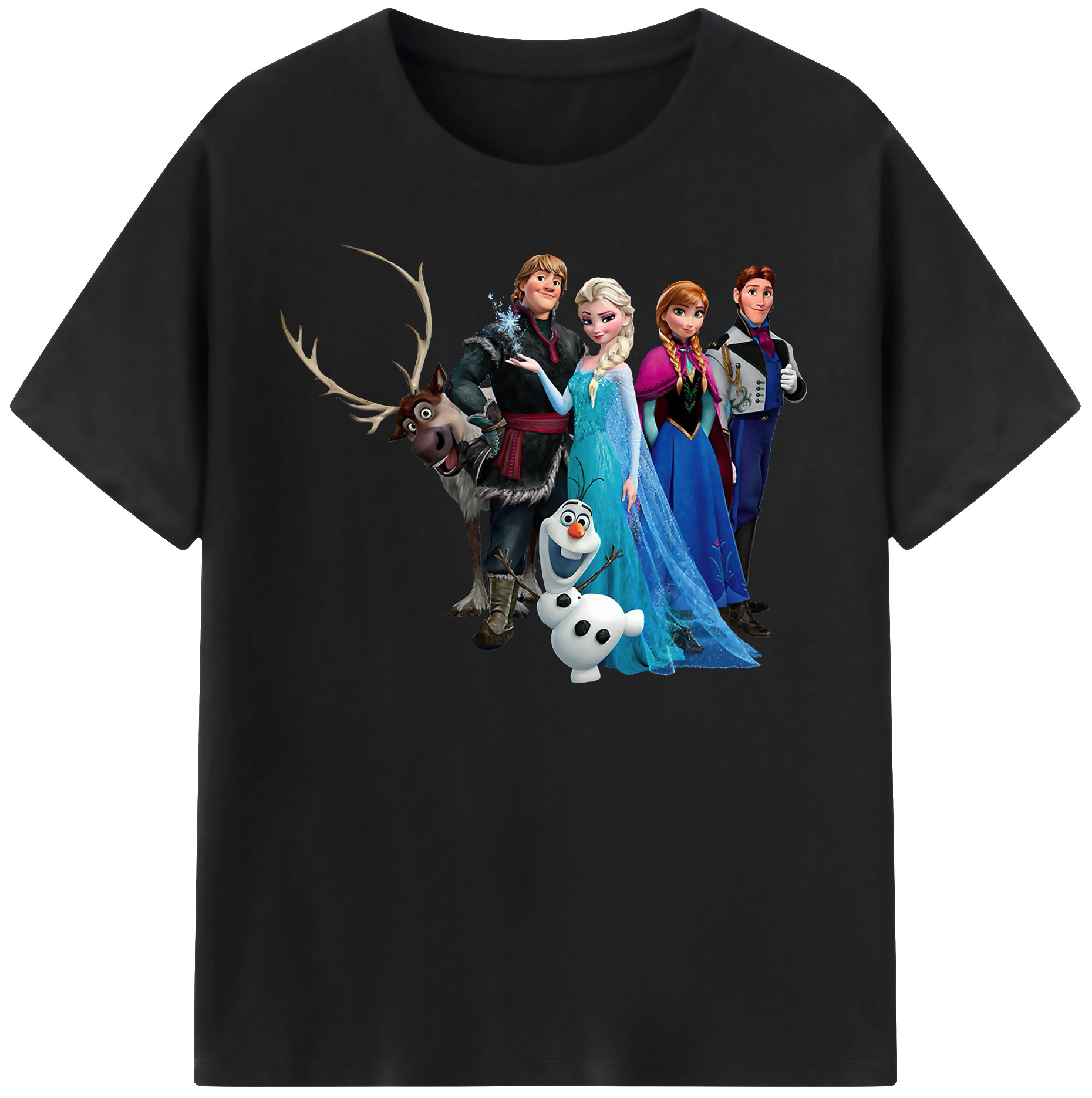 （画像用） アナと雪の女王 アンナ エルサ Frozen Anna Elsa 綿100％半袖Tシャツ（フロントプリント）