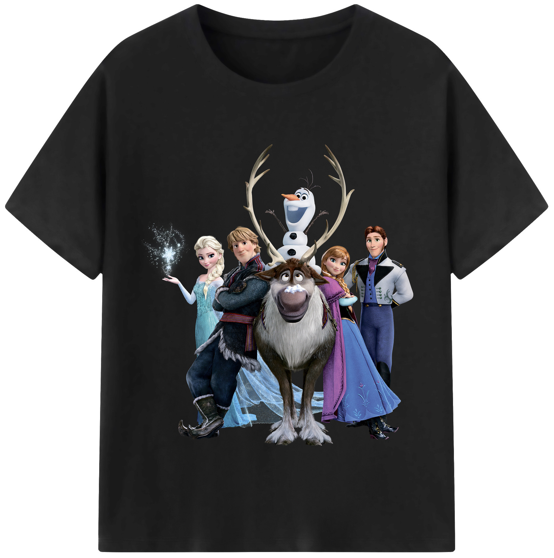（画像用） アナと雪の女王 アンナ エルサ Frozen Anna Elsa 綿100％半袖Tシャツ（フロントプリント）