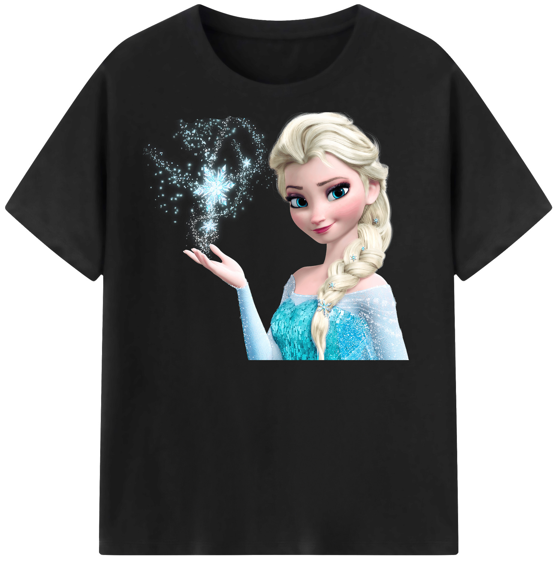（画像用） アナと雪の女王 アンナ エルサ Frozen Anna Elsa 綿100％半袖Tシャツ（フロントプリント）