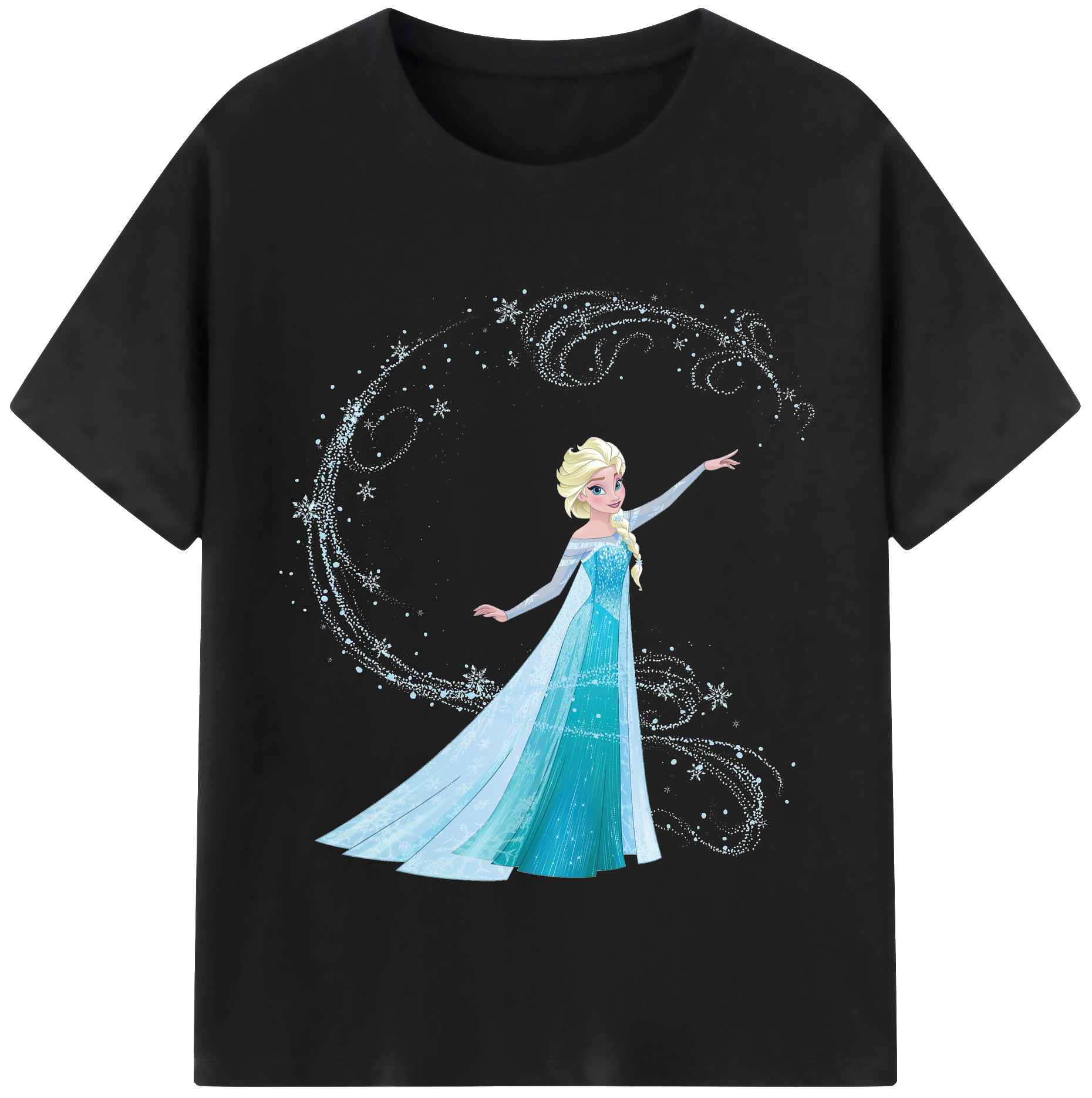 アナと雪の女王 アンナ エルサ Frozen Anna Elsa 綿100％半袖Tシャツ（フロントプリント）