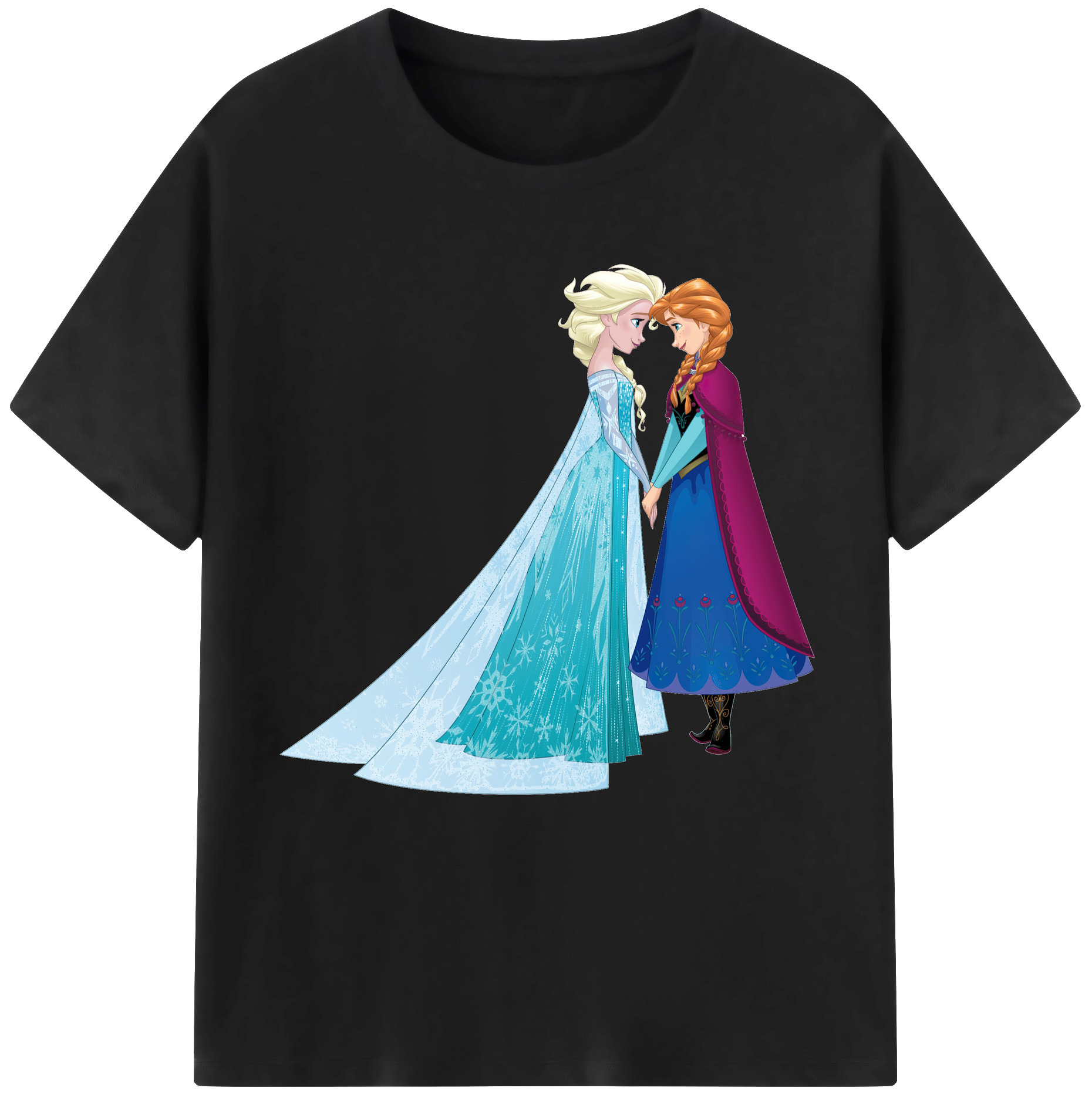 （画像用） アナと雪の女王 アンナ エルサ Frozen Anna Elsa 綿100％半袖Tシャツ（フロントプリント）