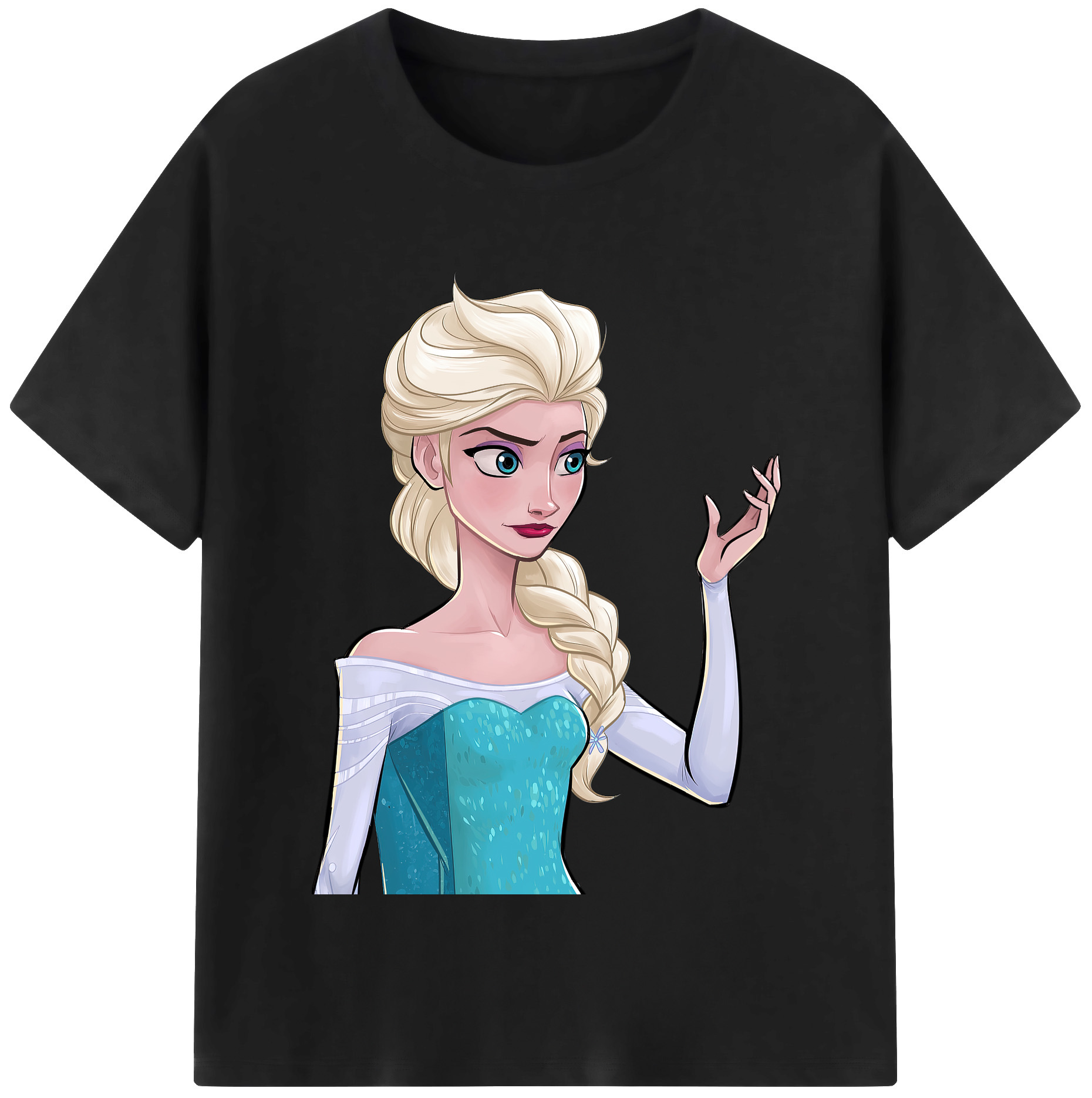 （画像用） アナと雪の女王 アンナ エルサ Frozen Anna Elsa 綿100％半袖Tシャツ（フロントプリント）