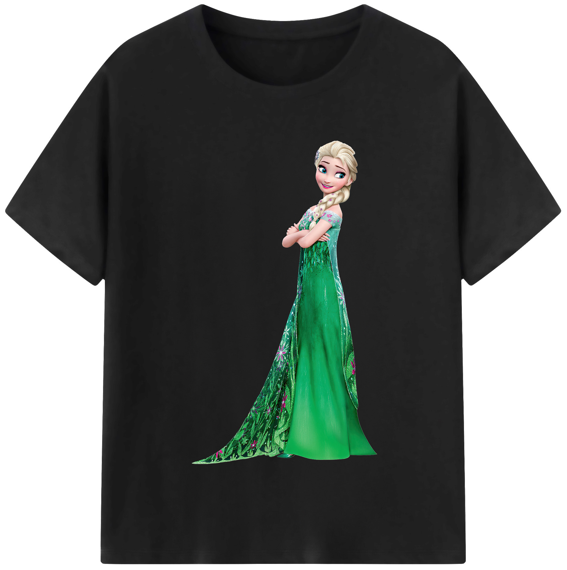 （画像用） アナと雪の女王 アンナ エルサ Frozen Anna Elsa 綿100％半袖Tシャツ（フロントプリント）