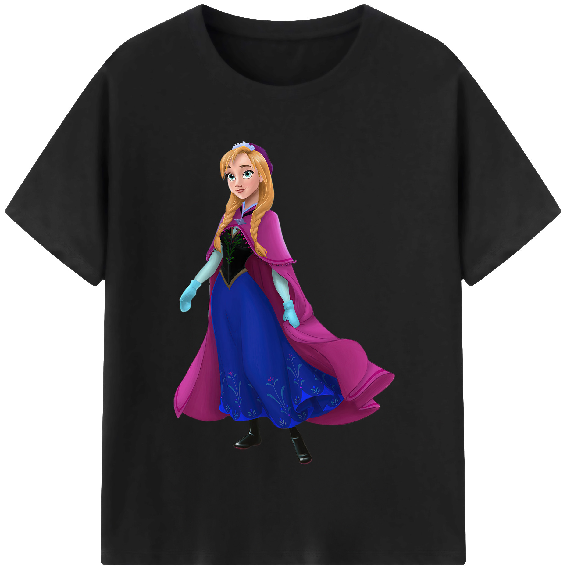 （画像用） アナと雪の女王 アンナ エルサ Frozen Anna Elsa 綿100％半袖Tシャツ（フロントプリント）