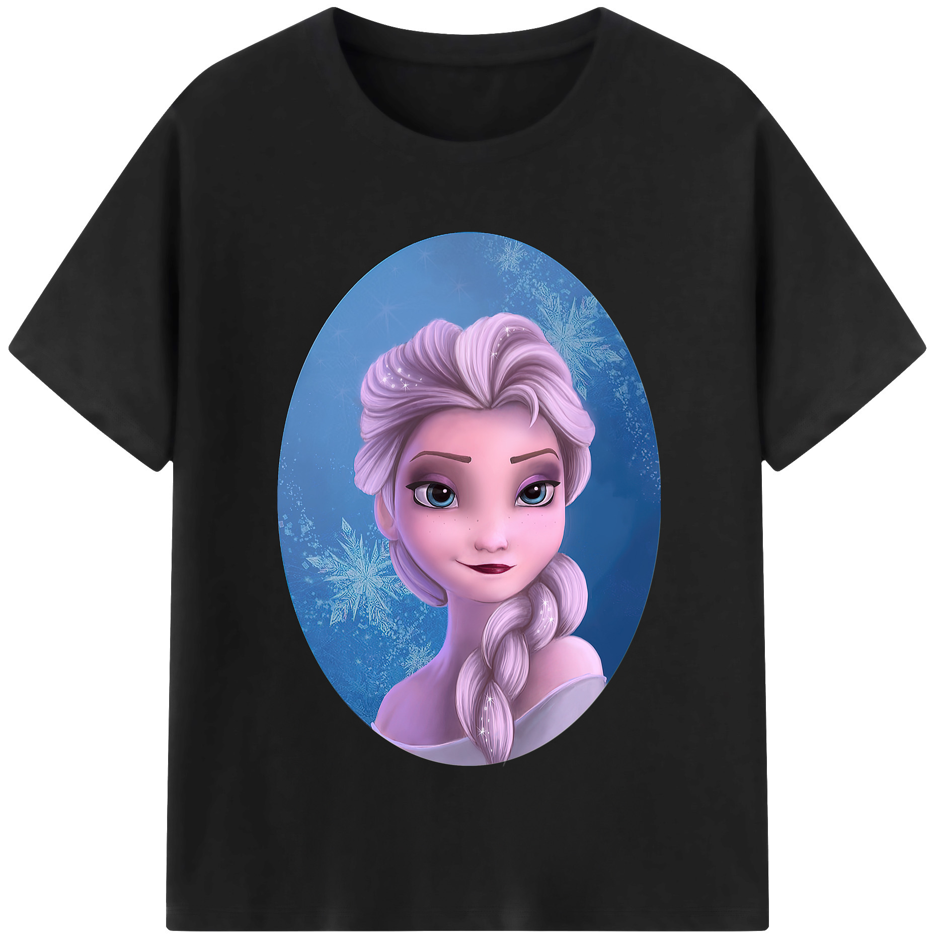 （画像用） アナと雪の女王 アンナ エルサ Frozen Anna Elsa 綿100％半袖Tシャツ（フロントプリント）