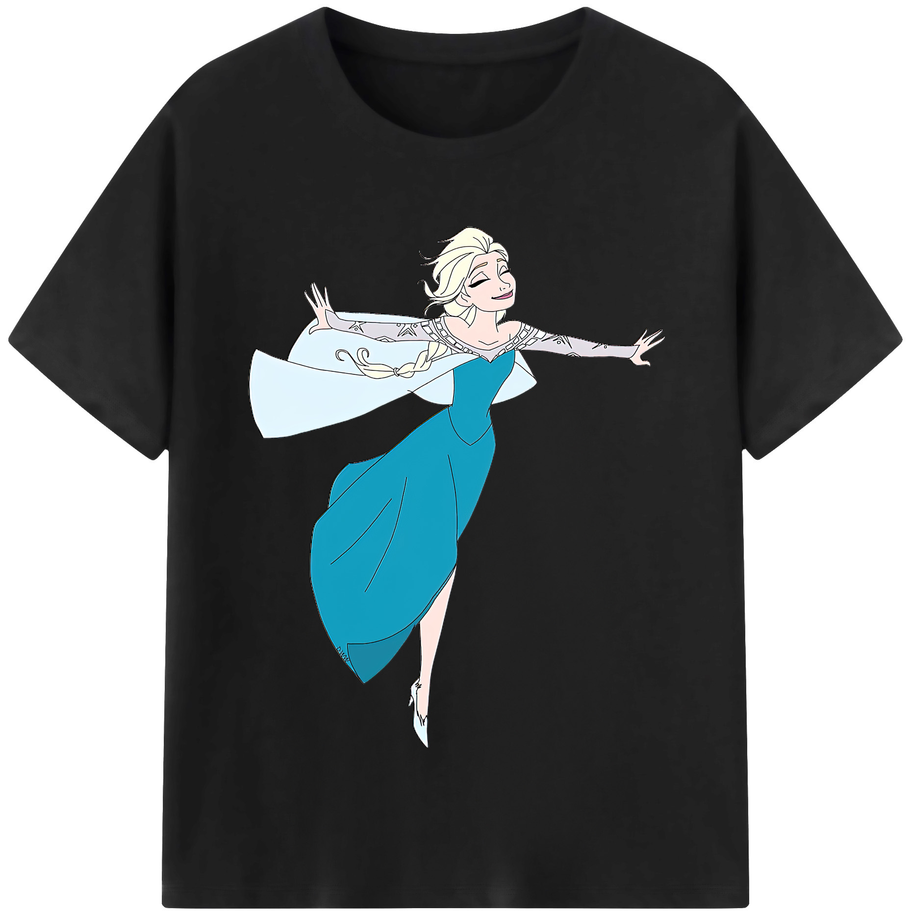 （画像用） アナと雪の女王 アンナ エルサ Frozen Anna Elsa 綿100％半袖Tシャツ（フロントプリント）