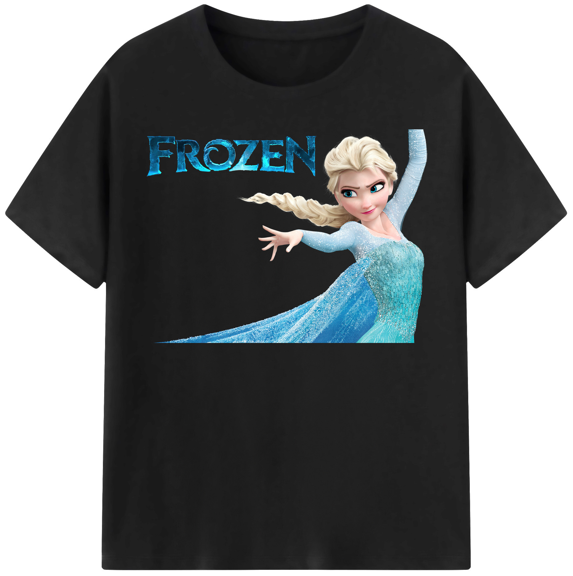 （画像用） アナと雪の女王 アンナ エルサ Frozen Anna Elsa 綿100％半袖Tシャツ（フロントプリント）