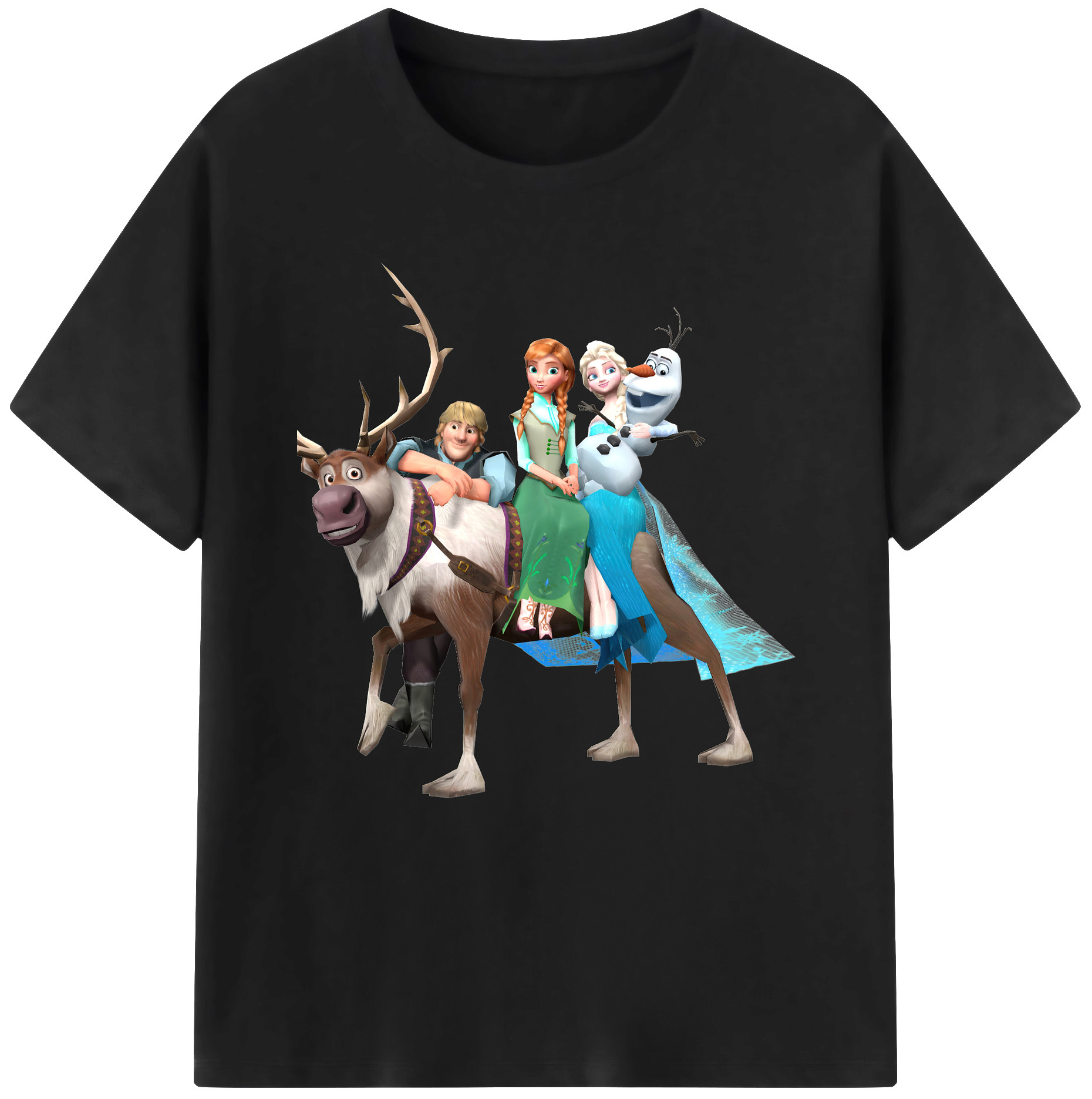 （画像用） アナと雪の女王 アンナ エルサ Frozen Anna Elsa 綿100％半袖Tシャツ（フロントプリント）