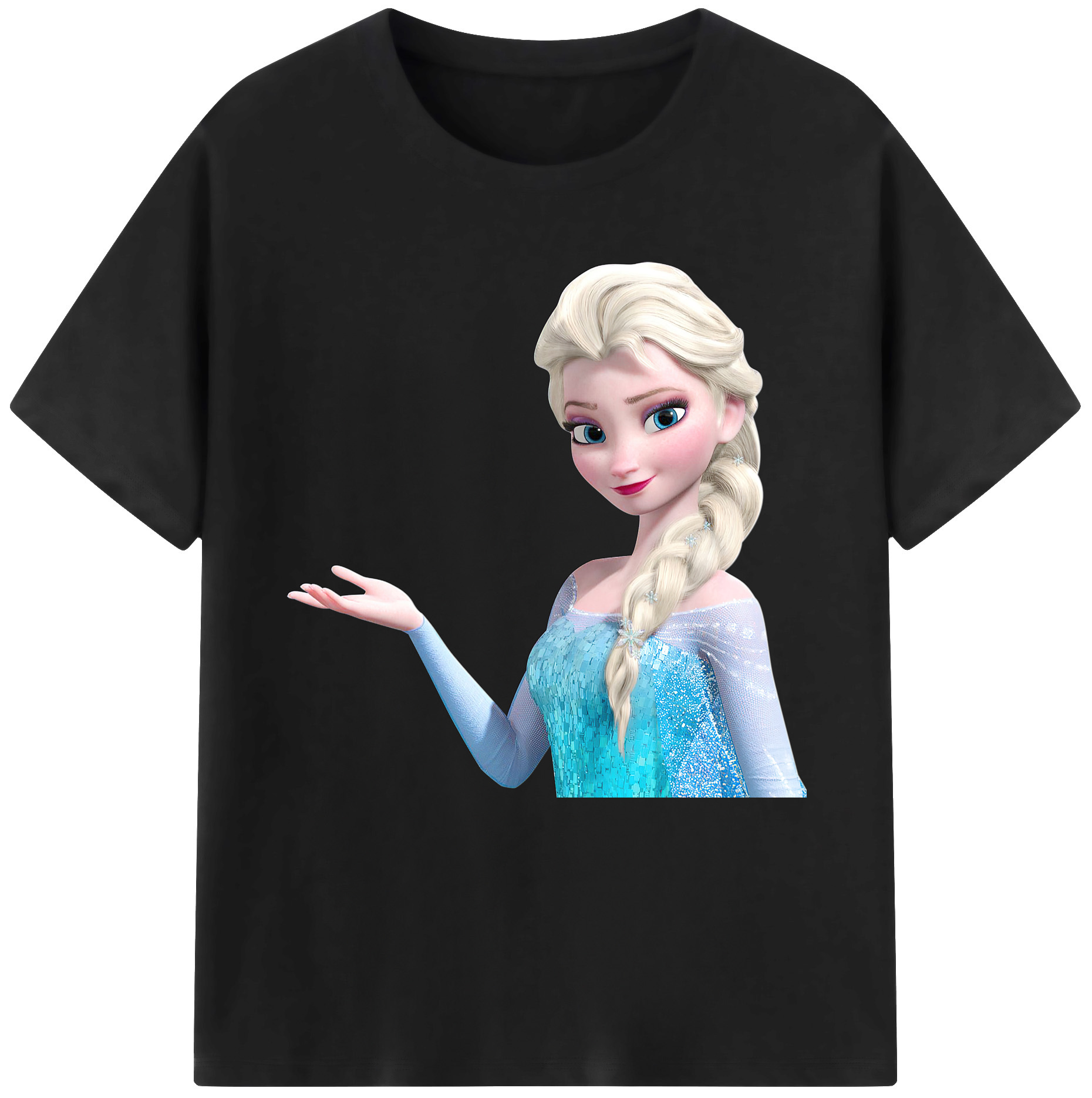 （画像用） アナと雪の女王 アンナ エルサ Frozen Anna Elsa 綿100％半袖Tシャツ（フロントプリント）