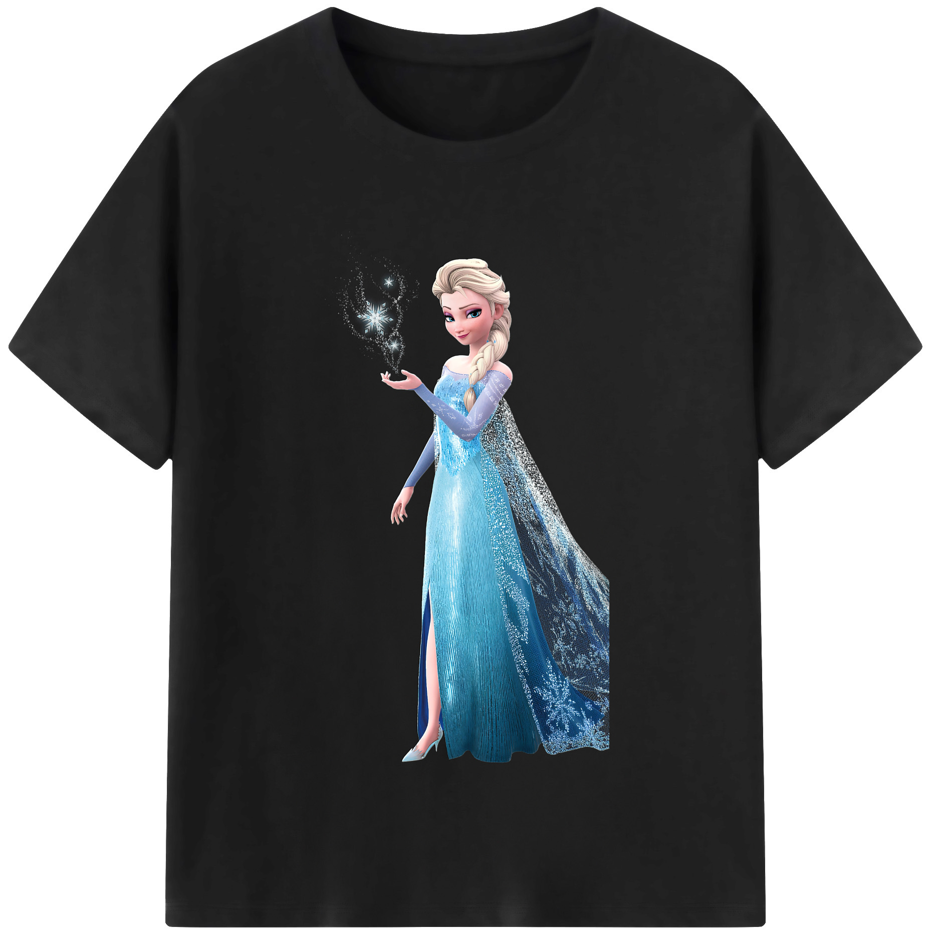 （画像用） アナと雪の女王 アンナ エルサ Frozen Anna Elsa 綿100％半袖Tシャツ（フロントプリント）