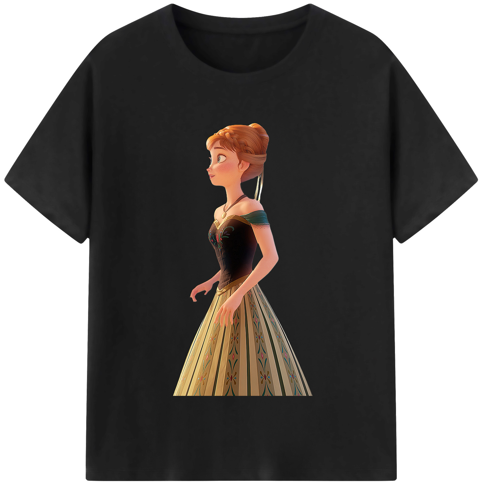 （画像用） アナと雪の女王 アンナ エルサ Frozen Anna Elsa 綿100％半袖Tシャツ（フロントプリント）