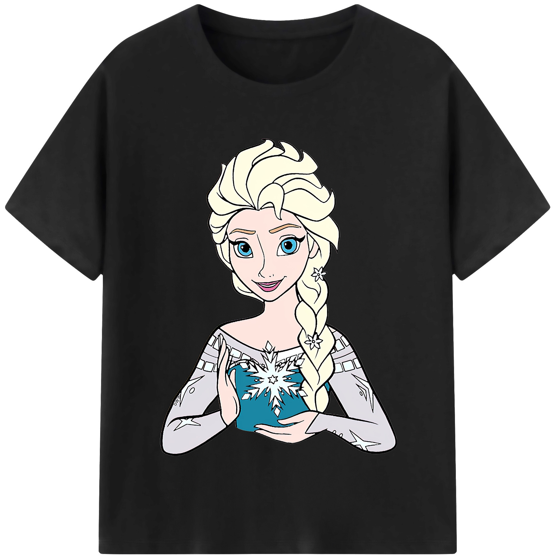 （画像用） アナと雪の女王 アンナ エルサ Frozen Anna Elsa 綿100％半袖Tシャツ（フロントプリント）