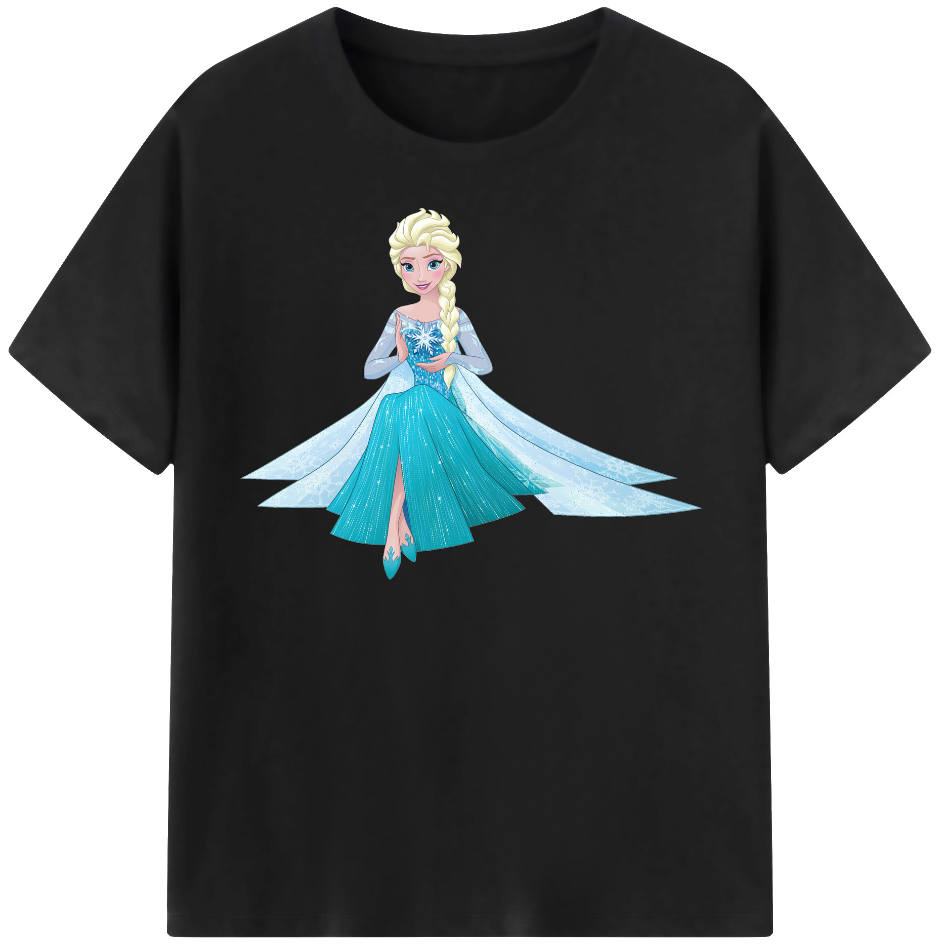 （画像用） アナと雪の女王 アンナ エルサ Frozen Anna Elsa 綿100％半袖Tシャツ（フロントプリント）