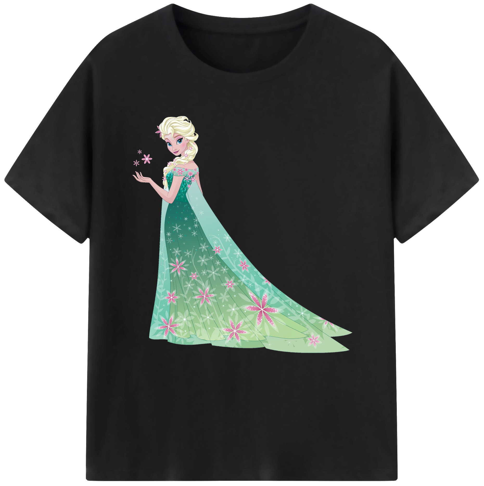 （画像用） アナと雪の女王 アンナ エルサ Frozen Anna Elsa 綿100％半袖Tシャツ（フロントプリント）