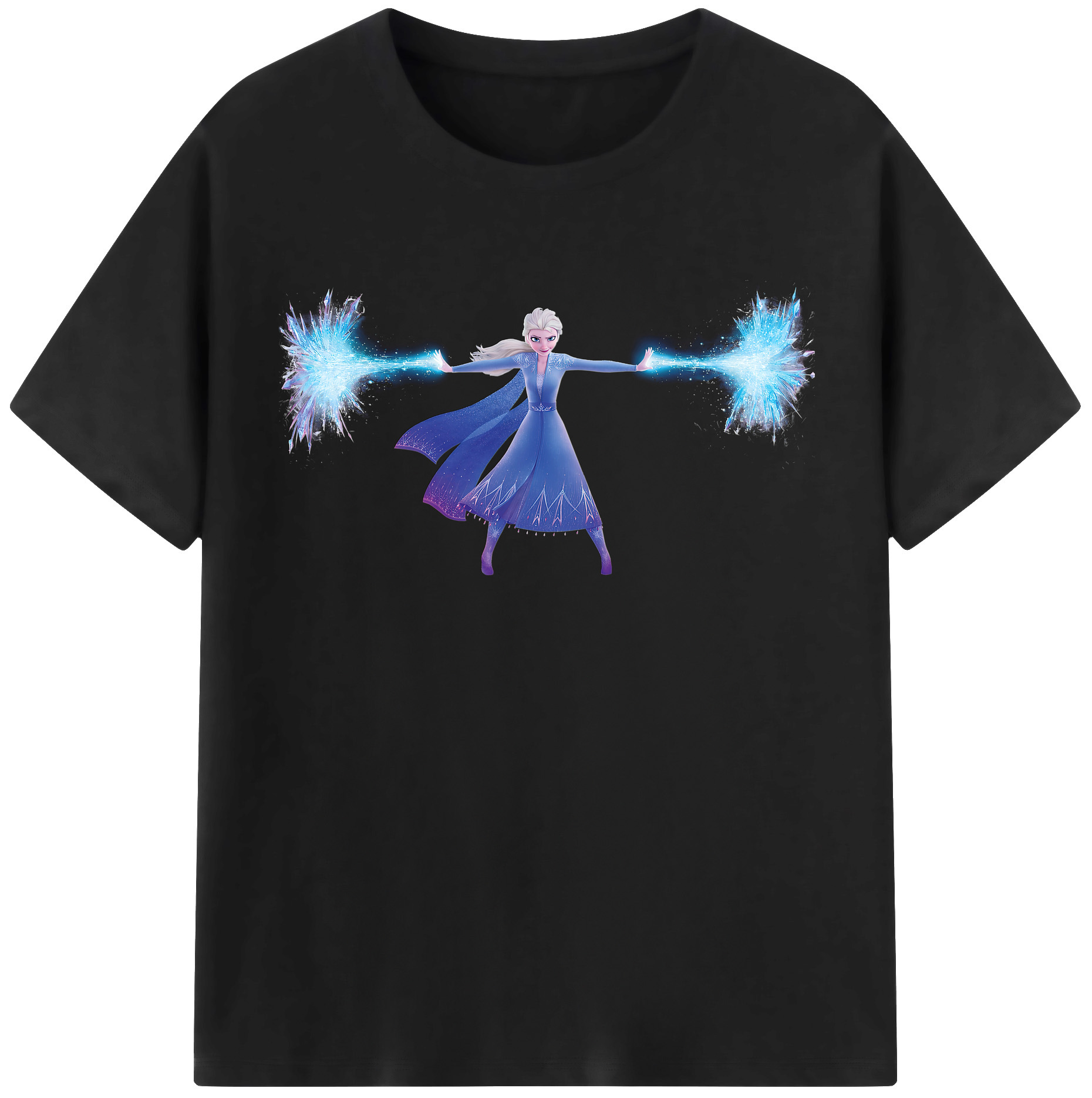 （画像用） アナと雪の女王 アンナ エルサ Frozen Anna Elsa 綿100％半袖Tシャツ（フロントプリント）