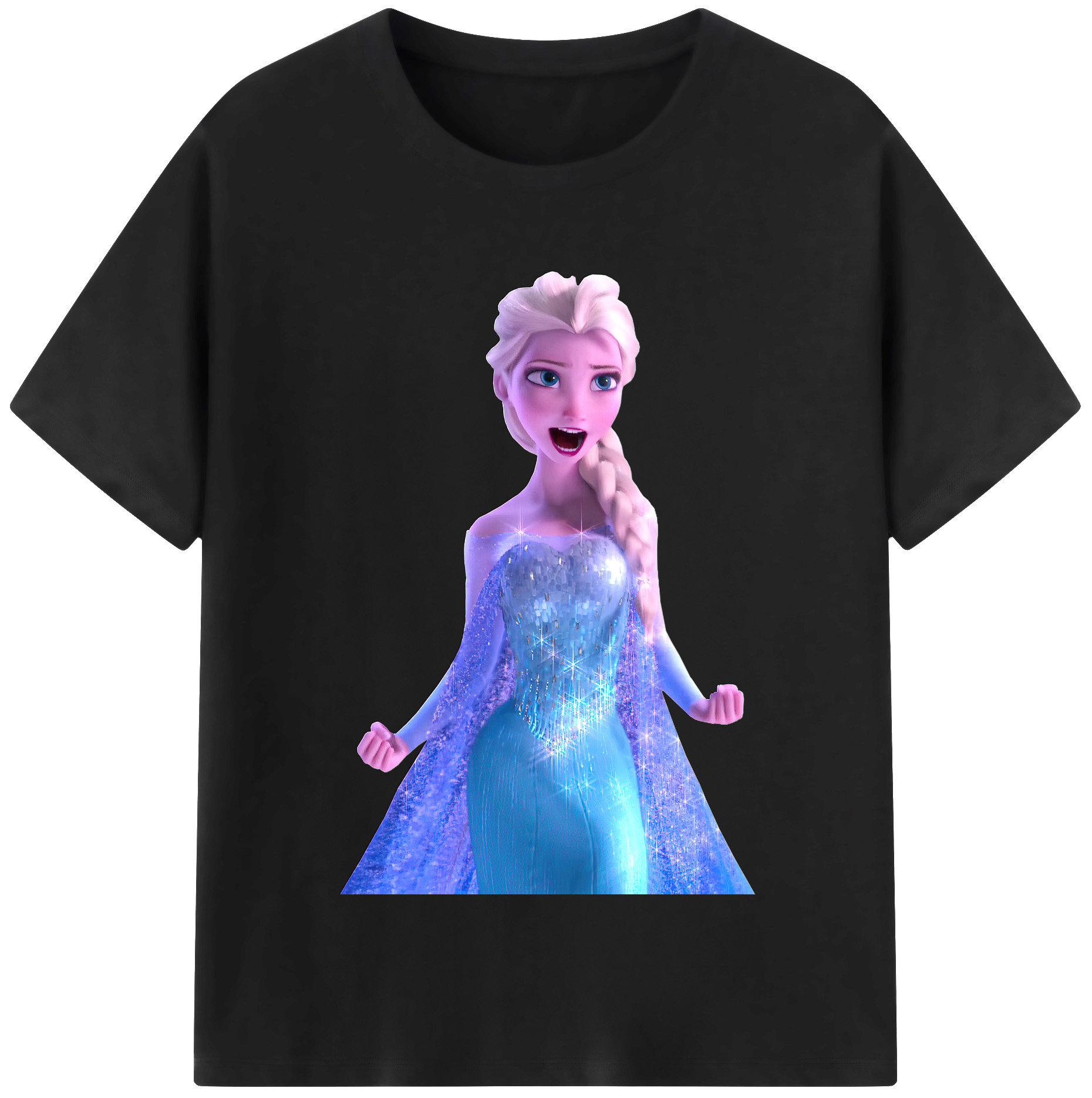 （画像用） アナと雪の女王 アンナ エルサ Frozen Anna Elsa 綿100％半袖Tシャツ（フロントプリント）