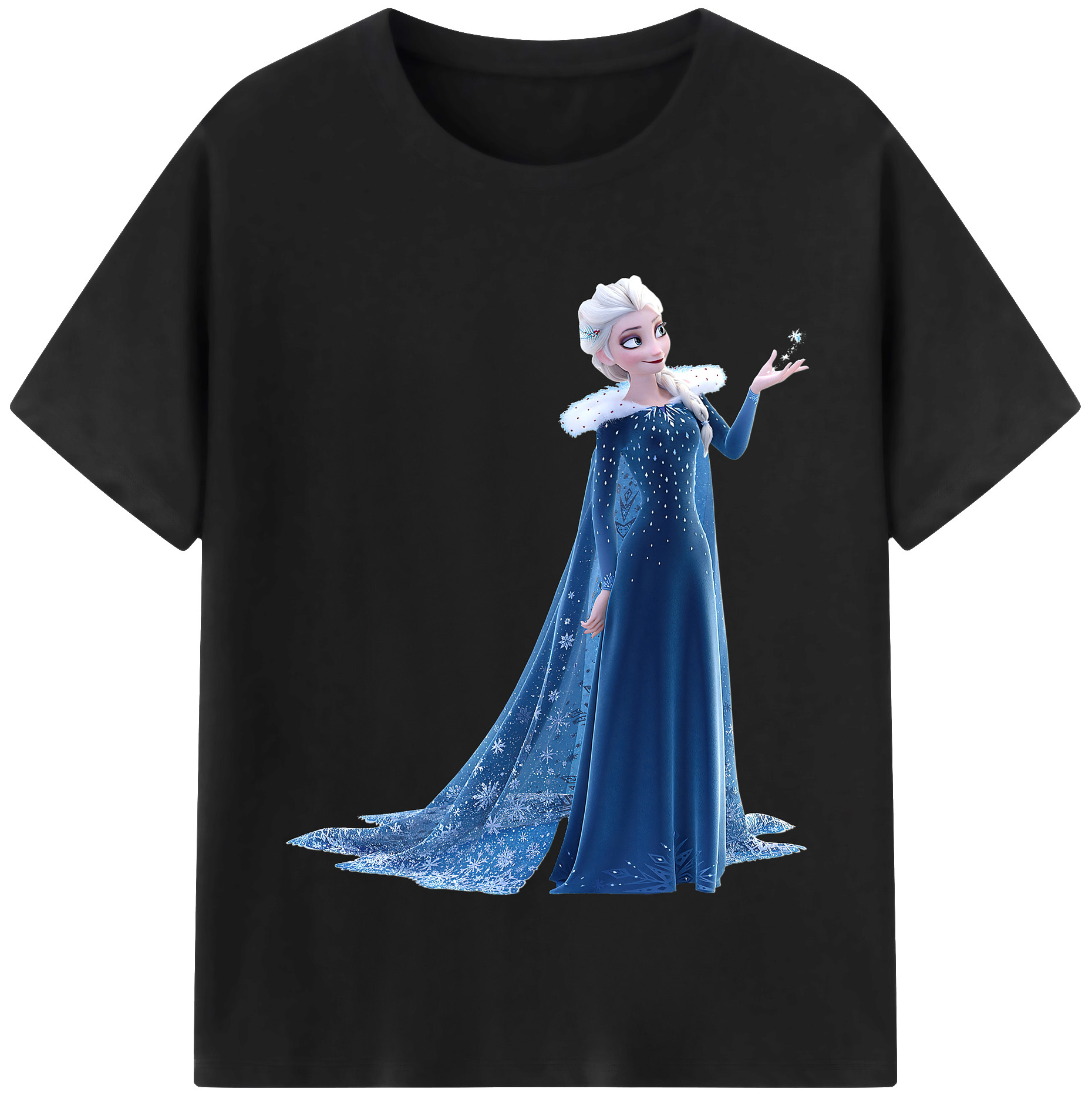 （画像用） アナと雪の女王 アンナ エルサ Frozen Anna Elsa 綿100％半袖Tシャツ（フロントプリント）