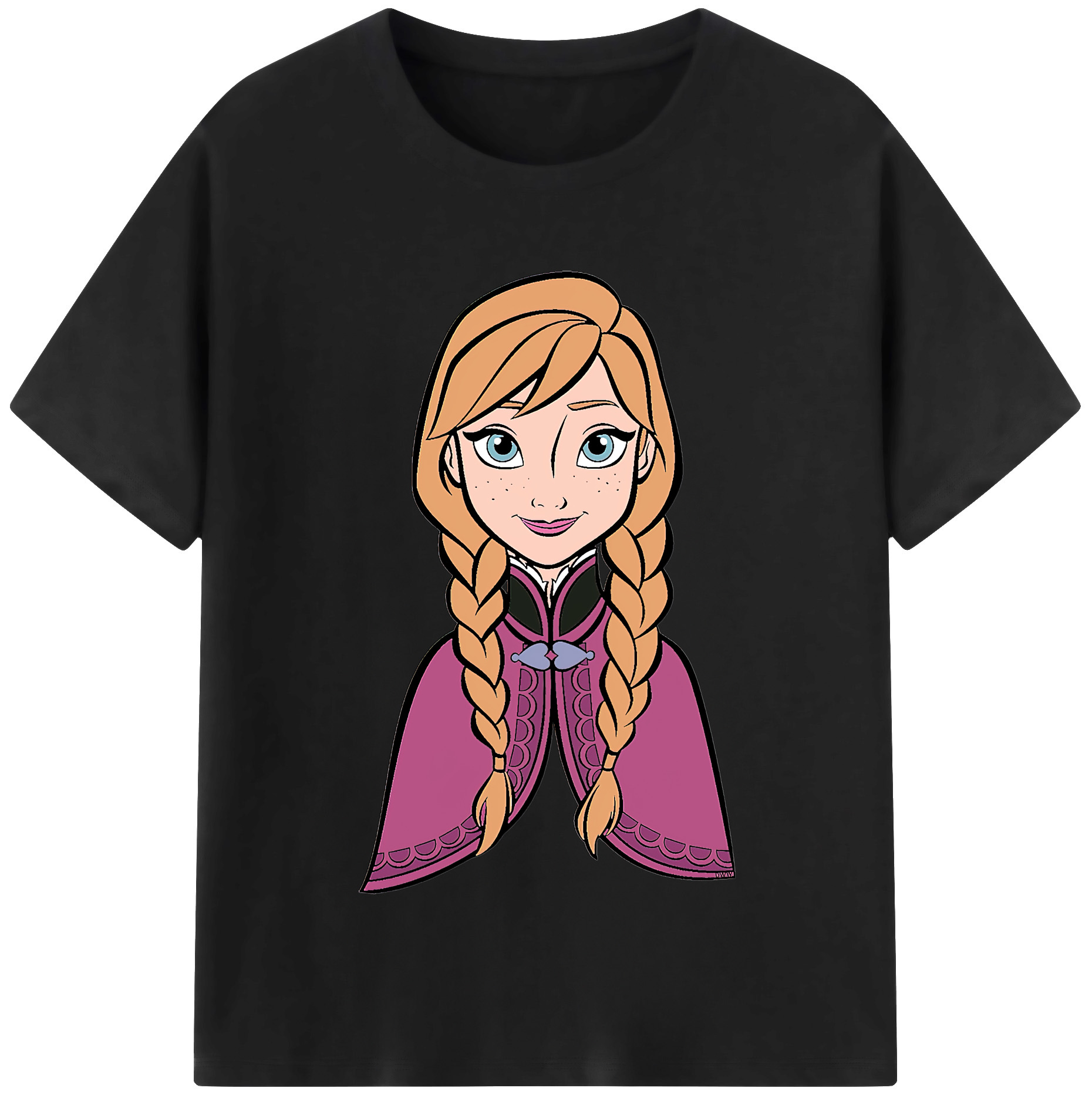 （画像用） アナと雪の女王 アンナ エルサ Frozen Anna Elsa 綿100％半袖Tシャツ（フロントプリント）