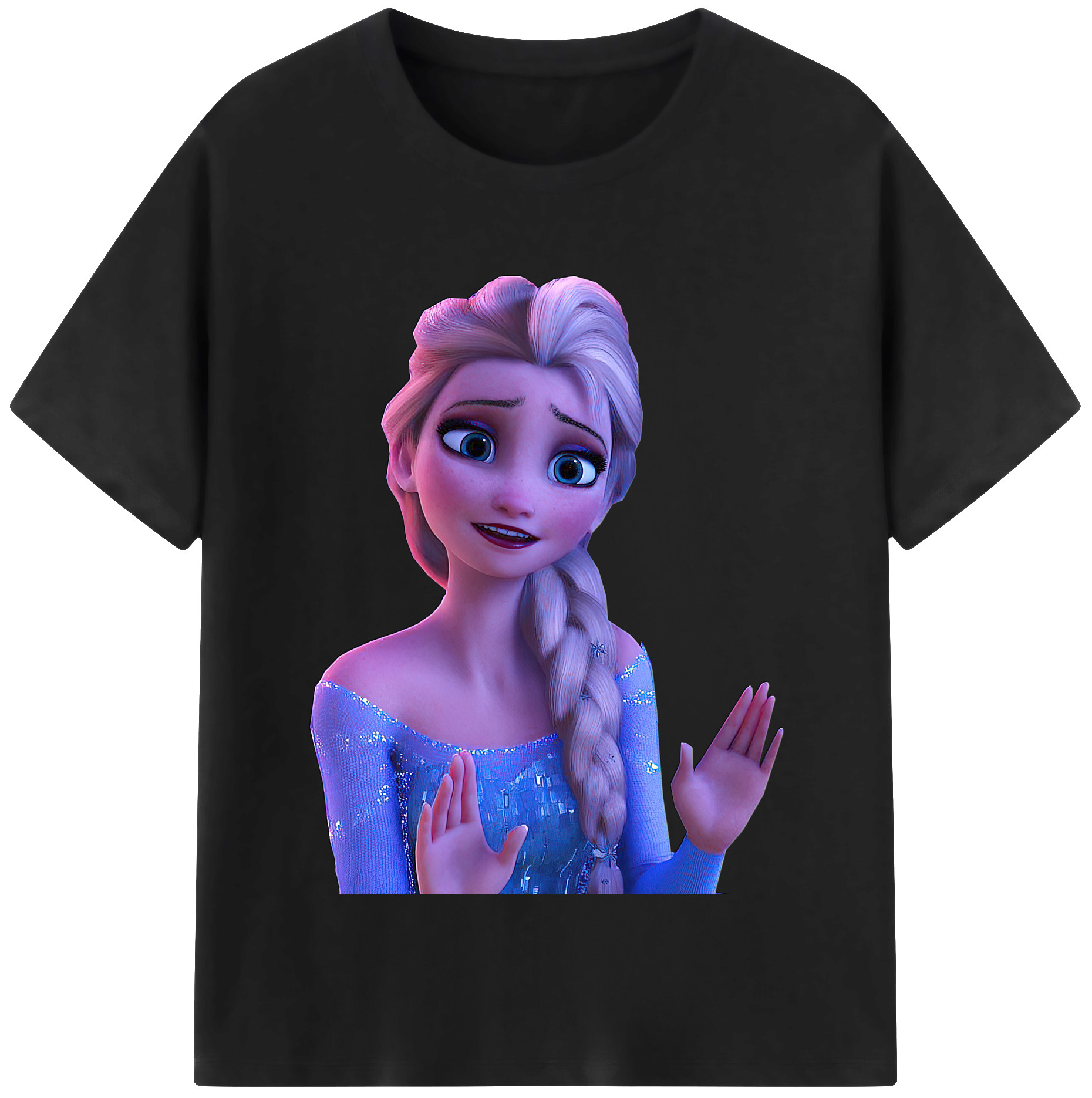 （画像用） アナと雪の女王 アンナ エルサ Frozen Anna Elsa 綿100％半袖Tシャツ（フロントプリント）