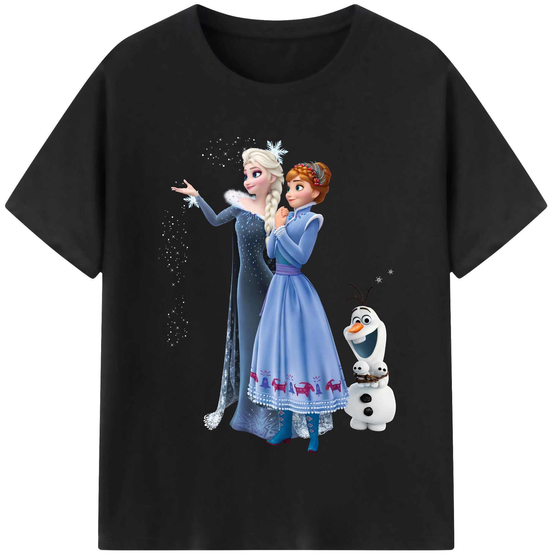 （画像用） アナと雪の女王 アンナ エルサ Frozen Anna Elsa 綿100％半袖Tシャツ（フロントプリント）
