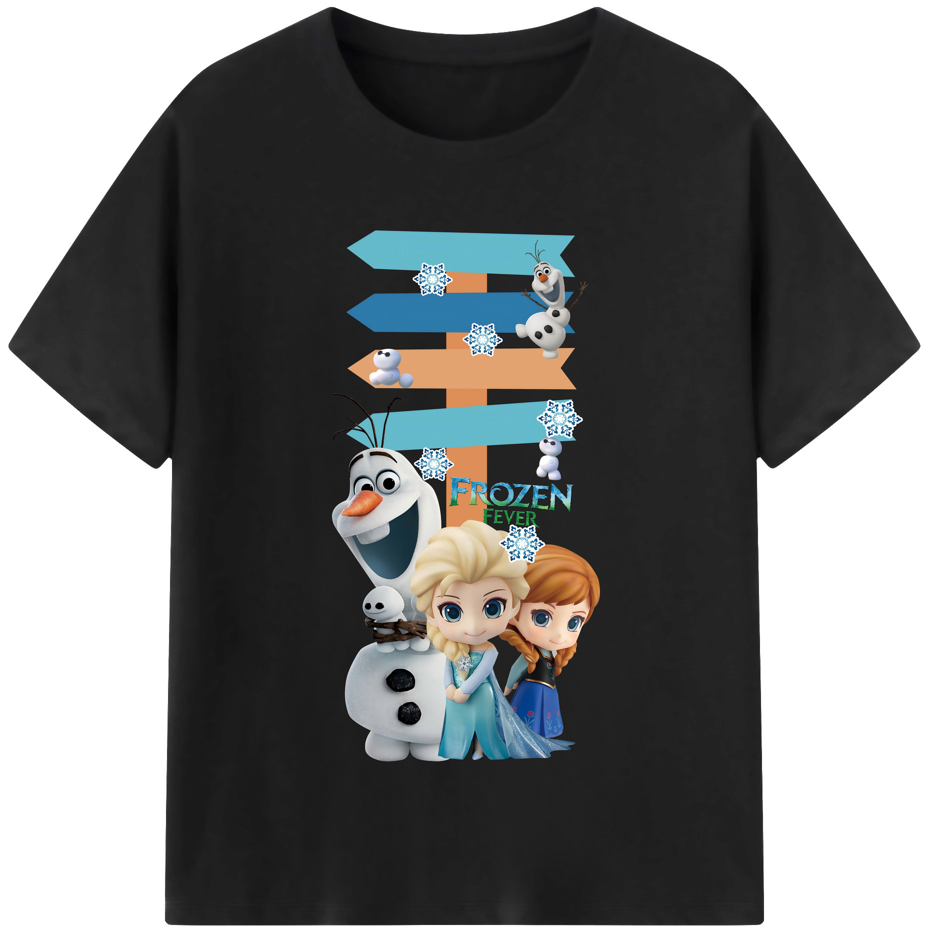 （画像用） アナと雪の女王 アンナ エルサ Frozen Anna Elsa 綿100％半袖Tシャツ（フロントプリント）