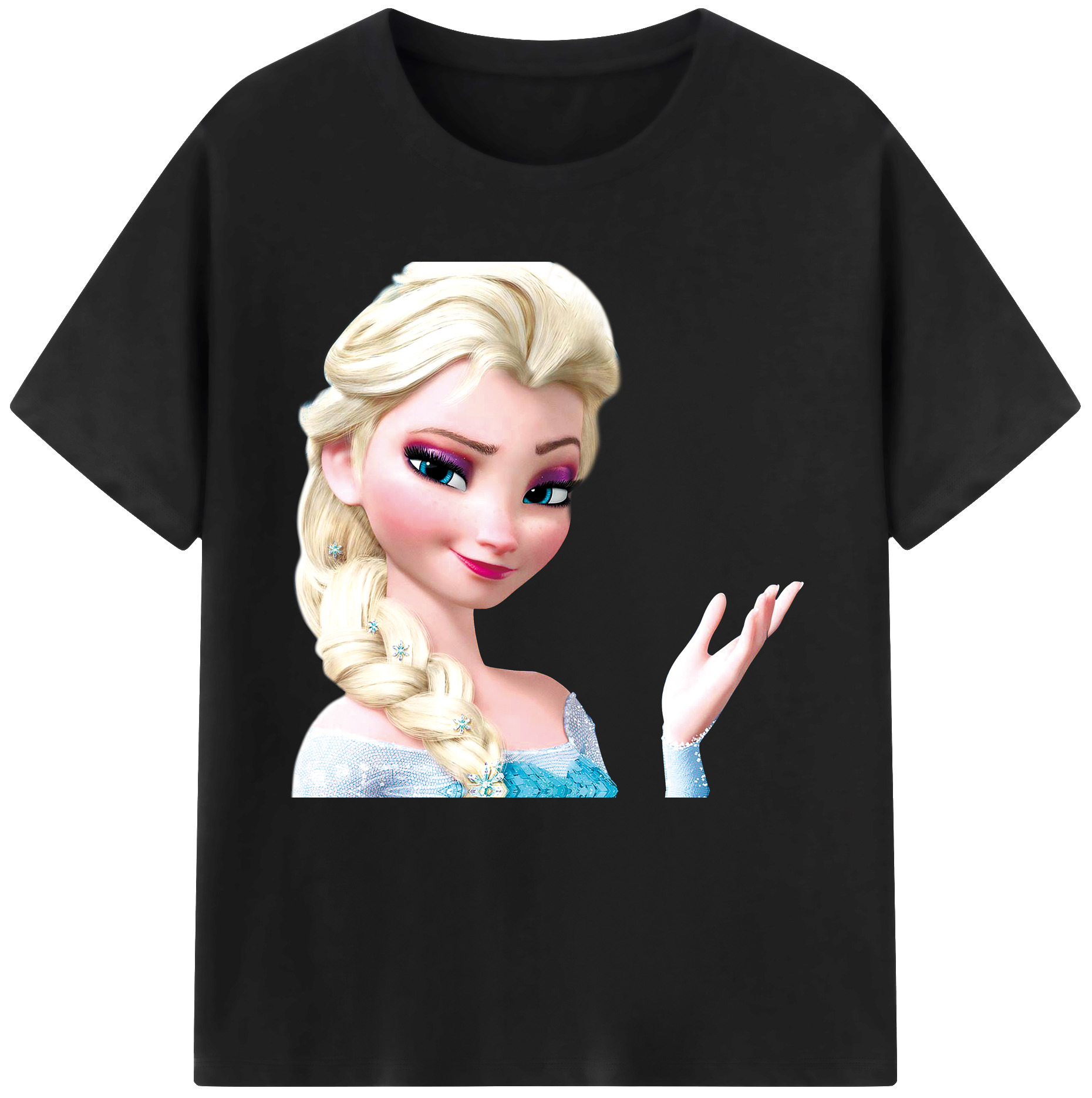 （画像用） アナと雪の女王 アンナ エルサ Frozen Anna Elsa 綿100％半袖Tシャツ（フロントプリント）