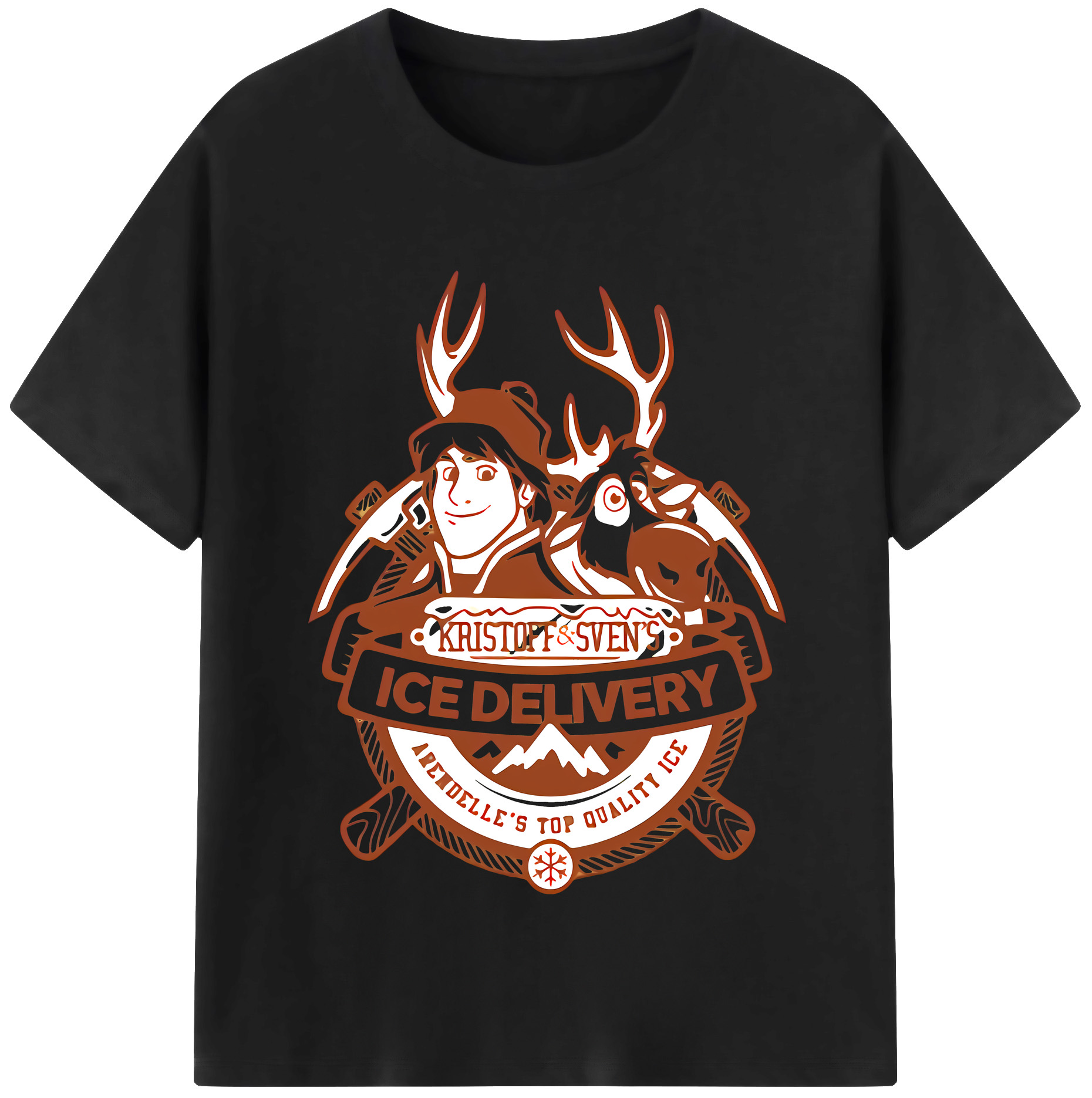 （画像用） アナと雪の女王 アンナ エルサ Frozen Anna Elsa 綿100％半袖Tシャツ（フロントプリント）