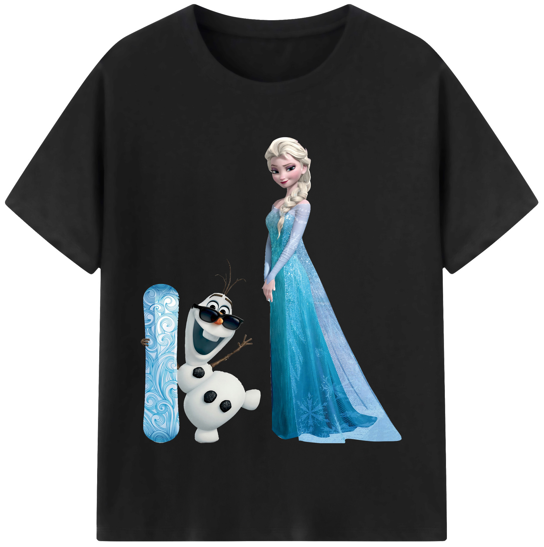 （画像用） アナと雪の女王 アンナ エルサ Frozen Anna Elsa 綿100％半袖Tシャツ（フロントプリント）