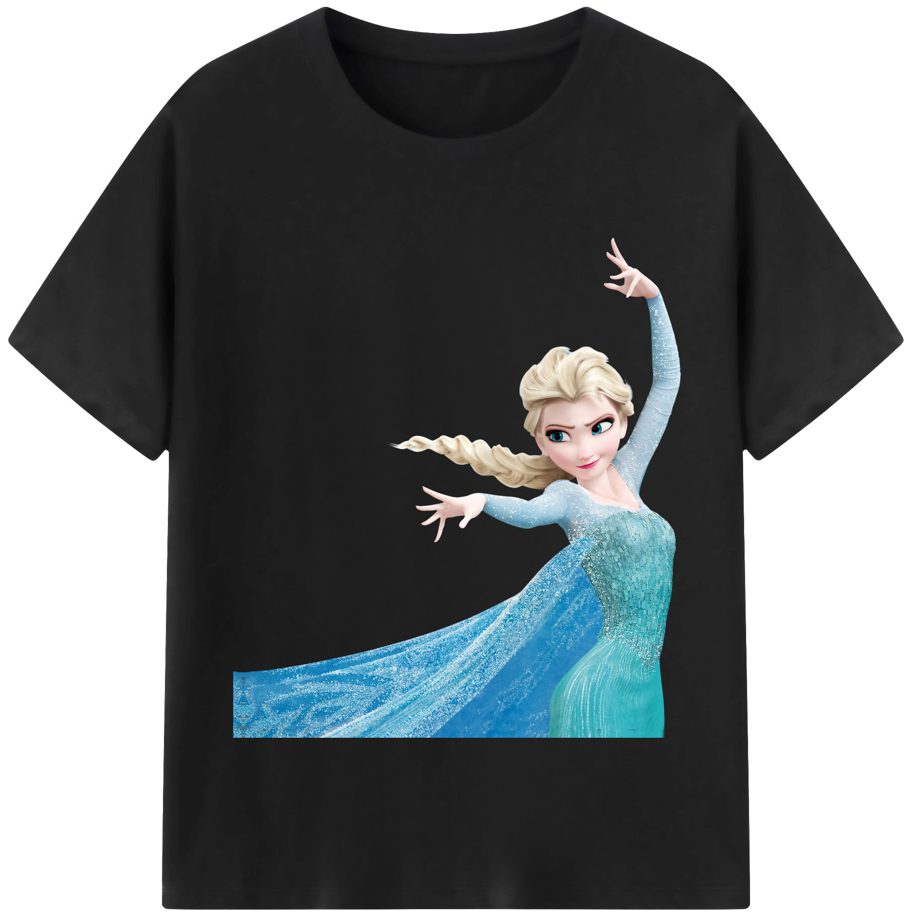 （画像用） アナと雪の女王 アンナ エルサ Frozen Anna Elsa 綿100％半袖Tシャツ（フロントプリント）