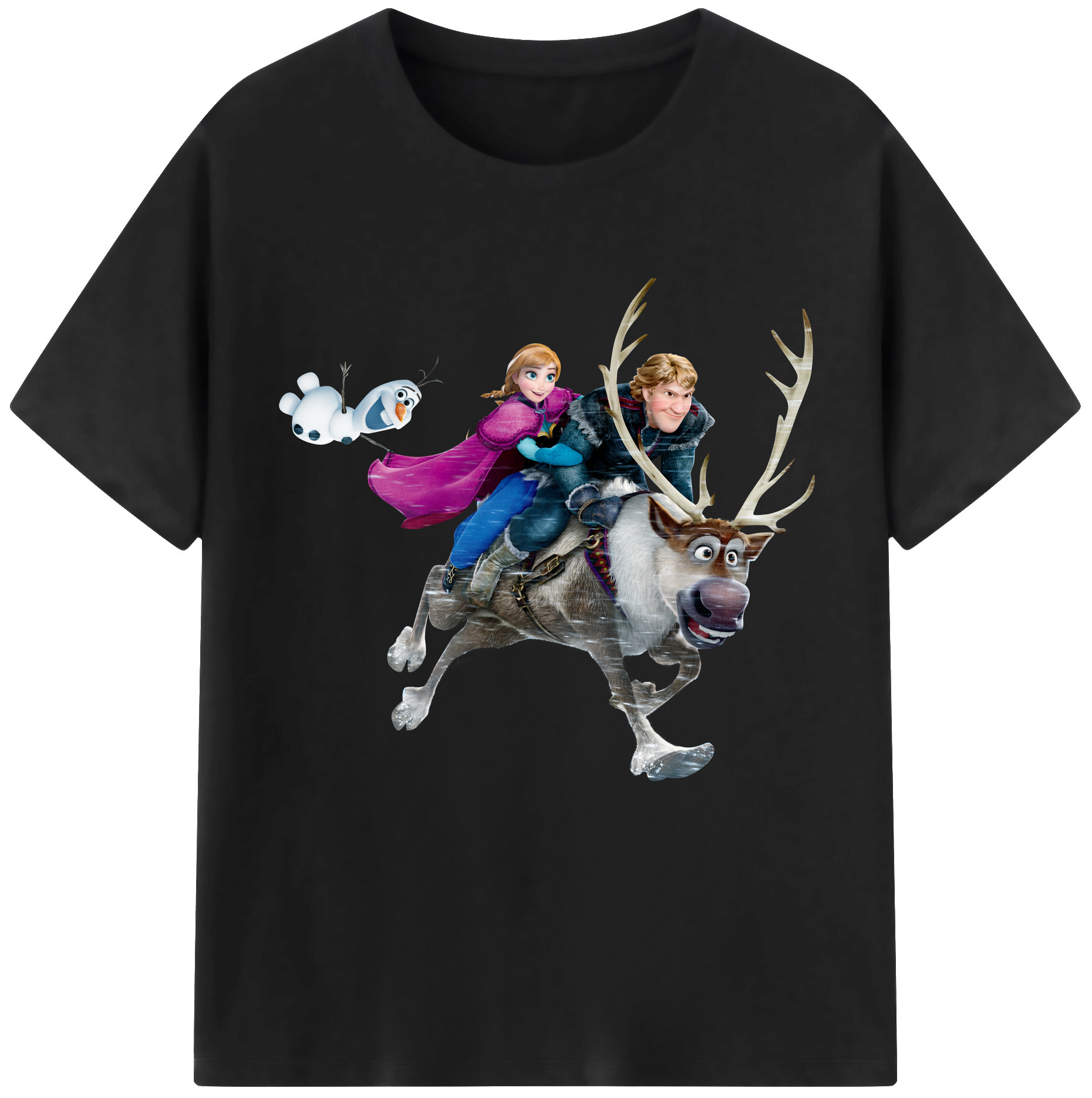 （画像用） アナと雪の女王 アンナ エルサ Frozen Anna Elsa 綿100％半袖Tシャツ（フロントプリント）