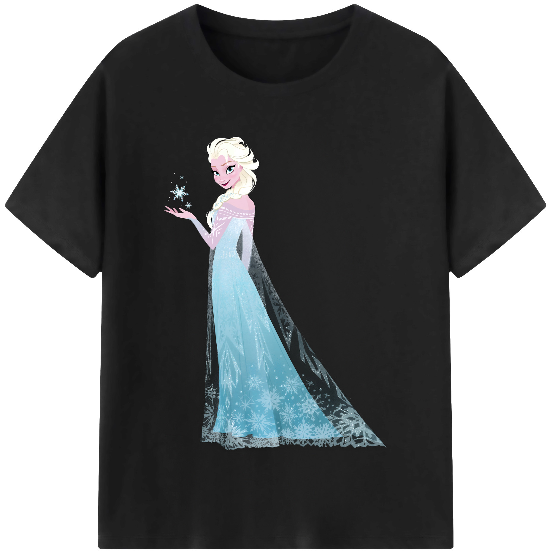 （画像用） アナと雪の女王 アンナ エルサ Frozen Anna Elsa 綿100％半袖Tシャツ（フロントプリント）