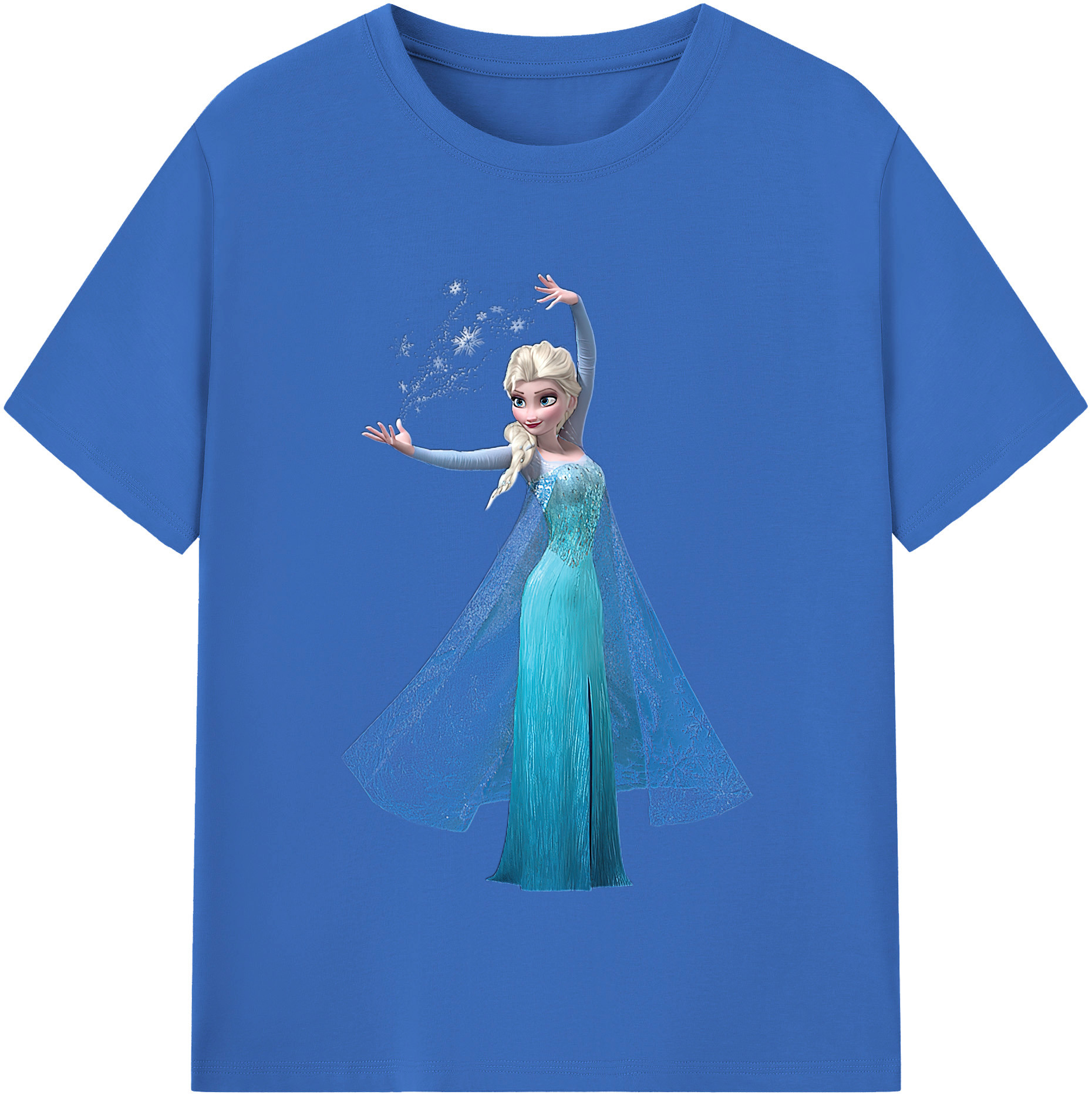 （画像用） アナと雪の女王 アンナ エルサ Frozen Anna Elsa 綿100％半袖Tシャツ（フロントプリント）