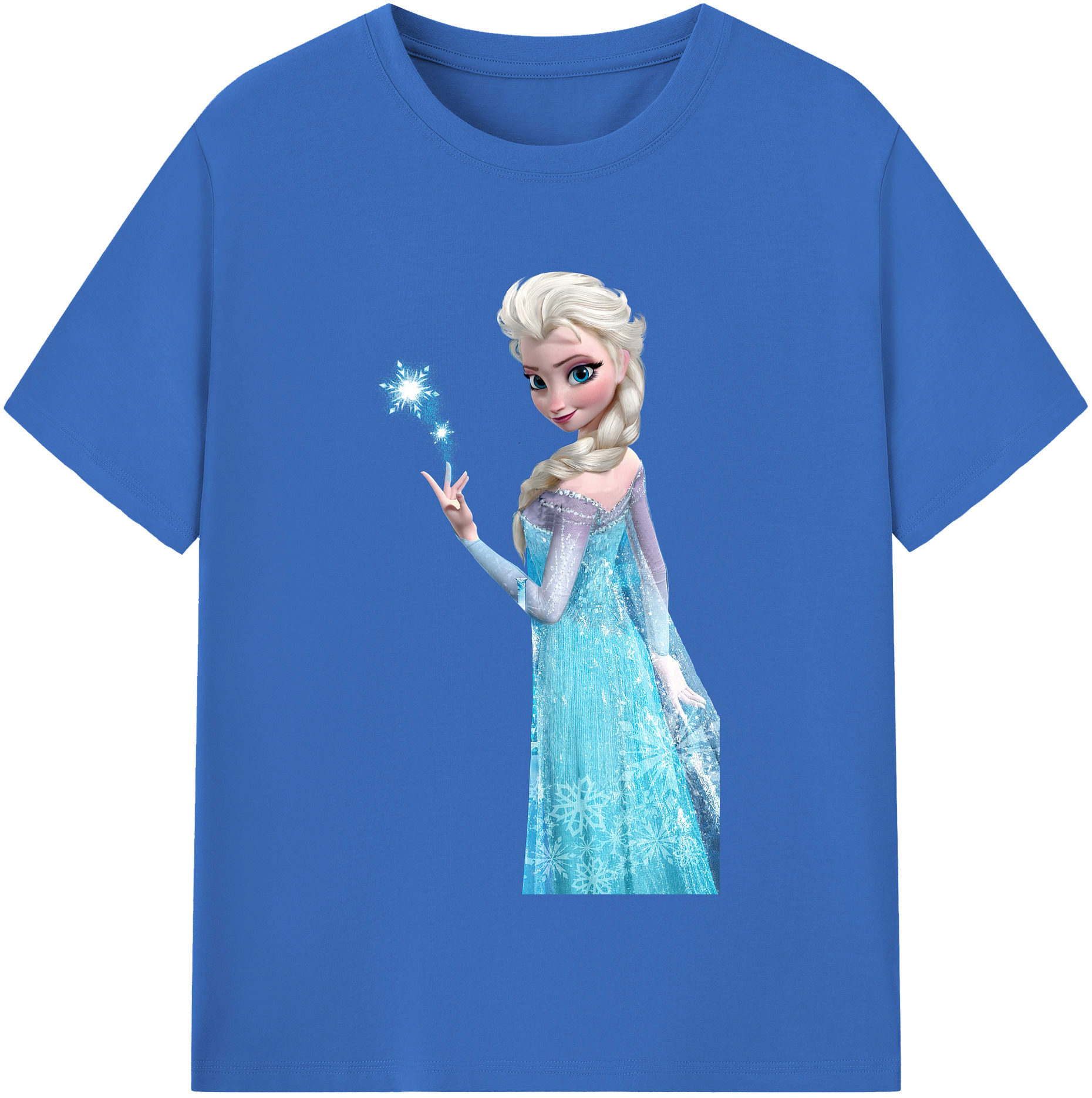 （画像用） アナと雪の女王 アンナ エルサ Frozen Anna Elsa 綿100％半袖Tシャツ（フロントプリント）