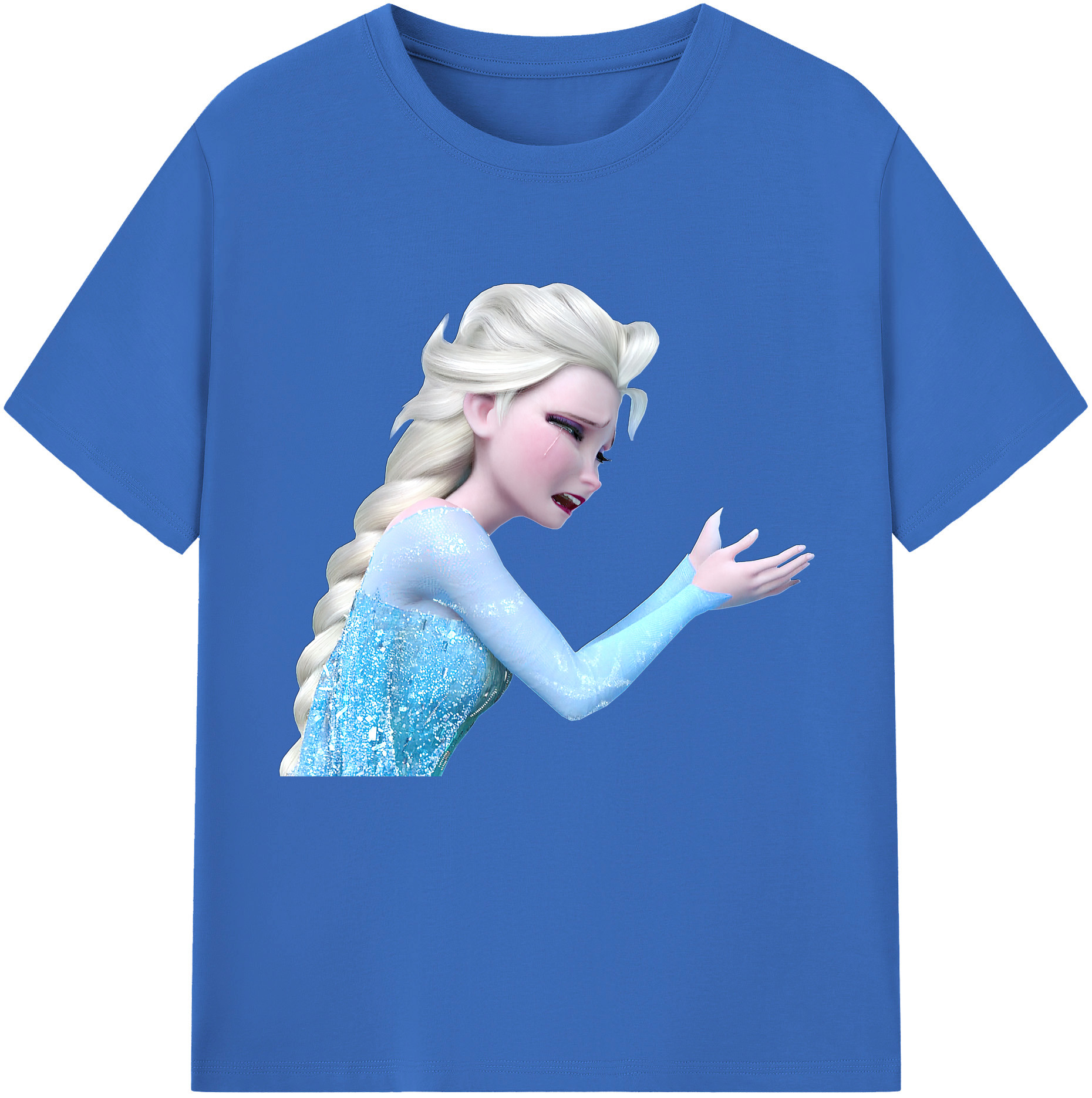 （画像用） アナと雪の女王 アンナ エルサ Frozen Anna Elsa 綿100％半袖Tシャツ（フロントプリント）