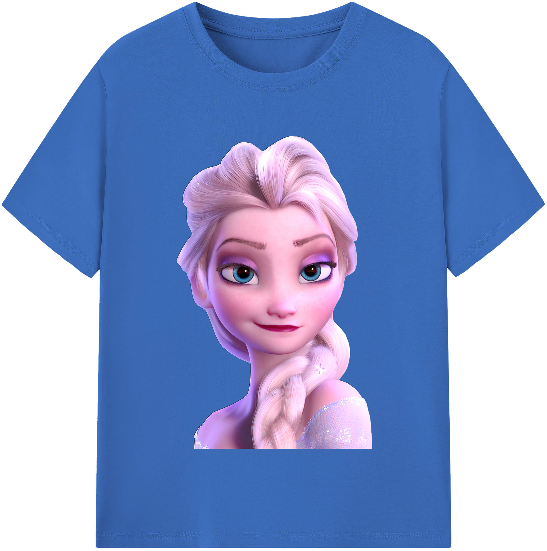 （画像用） アナと雪の女王 アンナ エルサ Frozen Anna Elsa 綿100％半袖Tシャツ（フロントプリント）