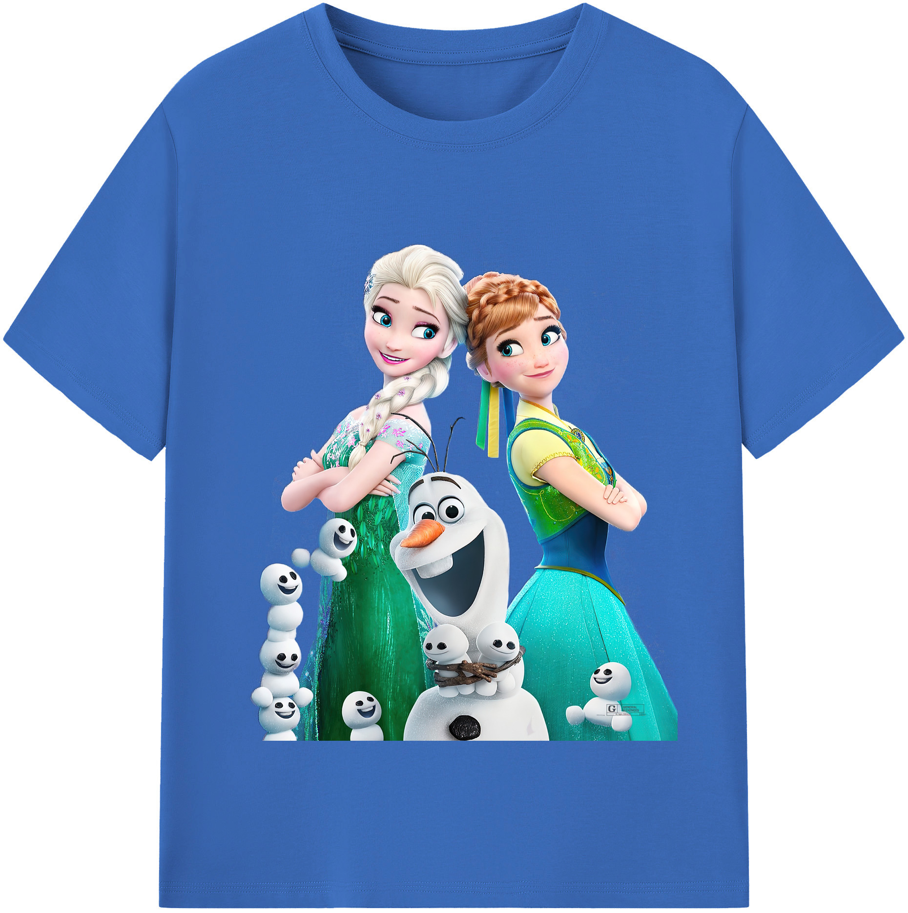 （画像用） アナと雪の女王 アンナ エルサ Frozen Anna Elsa 綿100％半袖Tシャツ（フロントプリント）