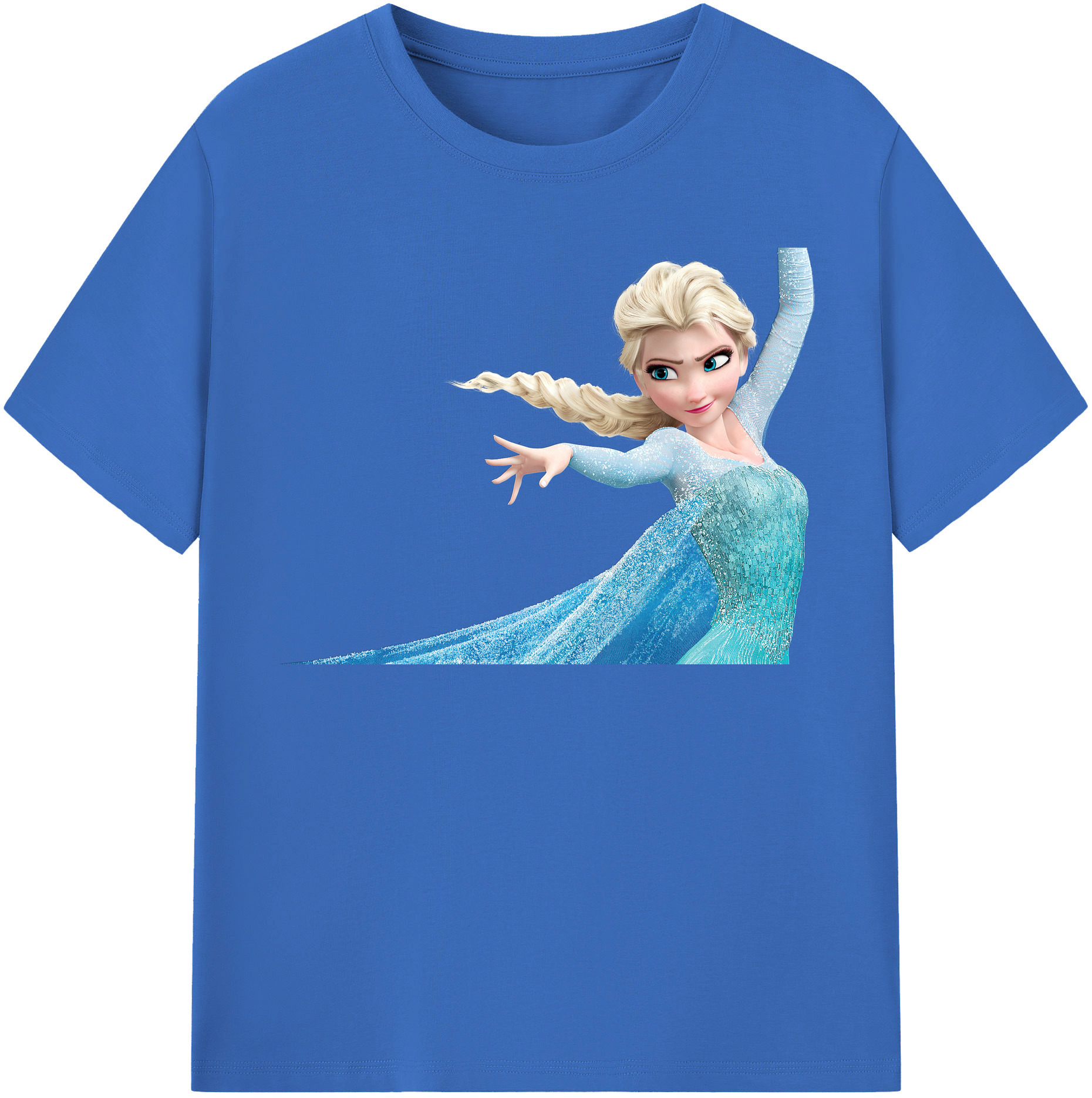 （画像用） アナと雪の女王 アンナ エルサ Frozen Anna Elsa 綿100％半袖Tシャツ（フロントプリント）