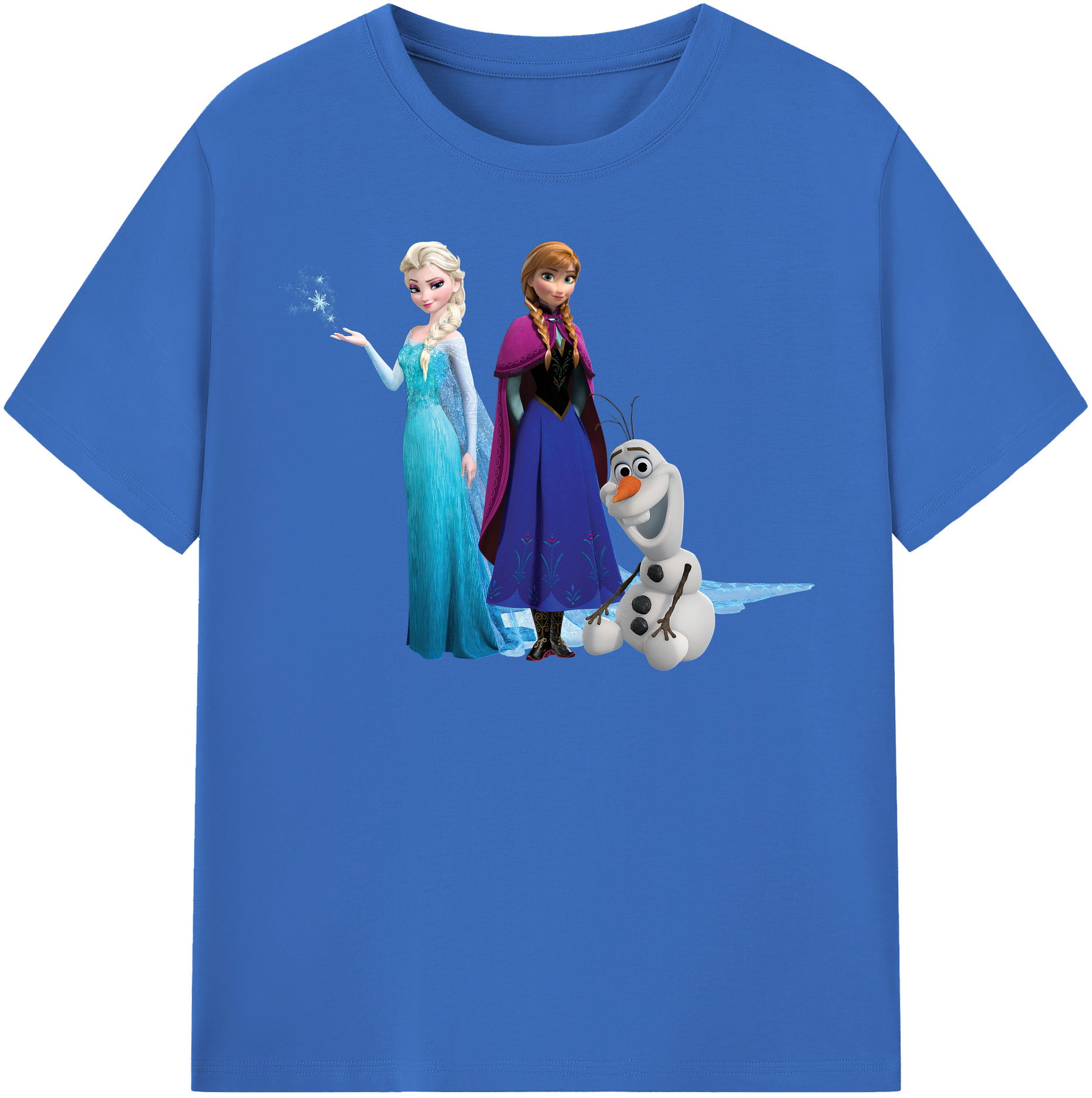 （画像用） アナと雪の女王 アンナ エルサ Frozen Anna Elsa 綿100％半袖Tシャツ（フロントプリント）