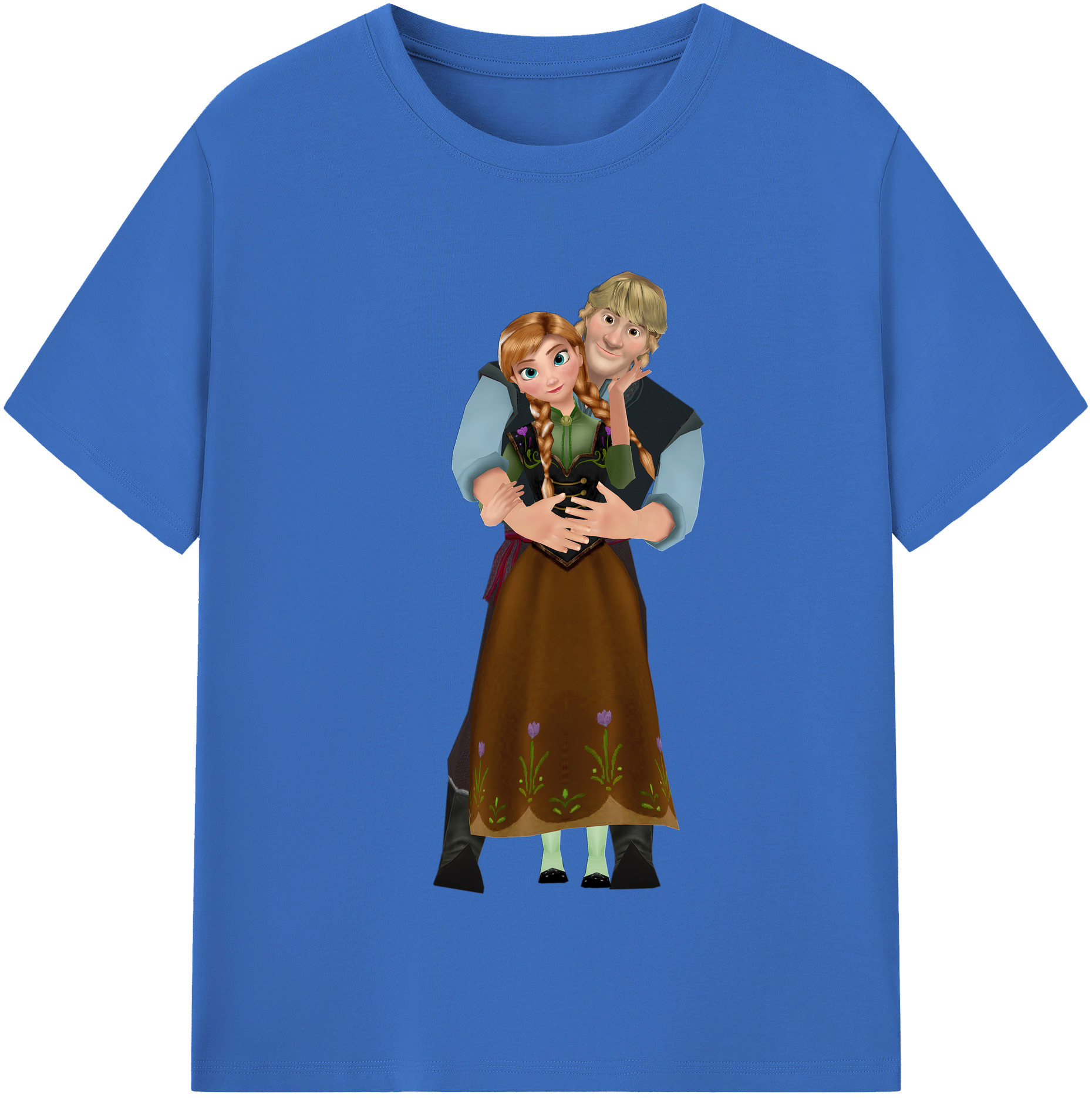 （画像用） アナと雪の女王 アンナ エルサ Frozen Anna Elsa 綿100％半袖Tシャツ（フロントプリント）