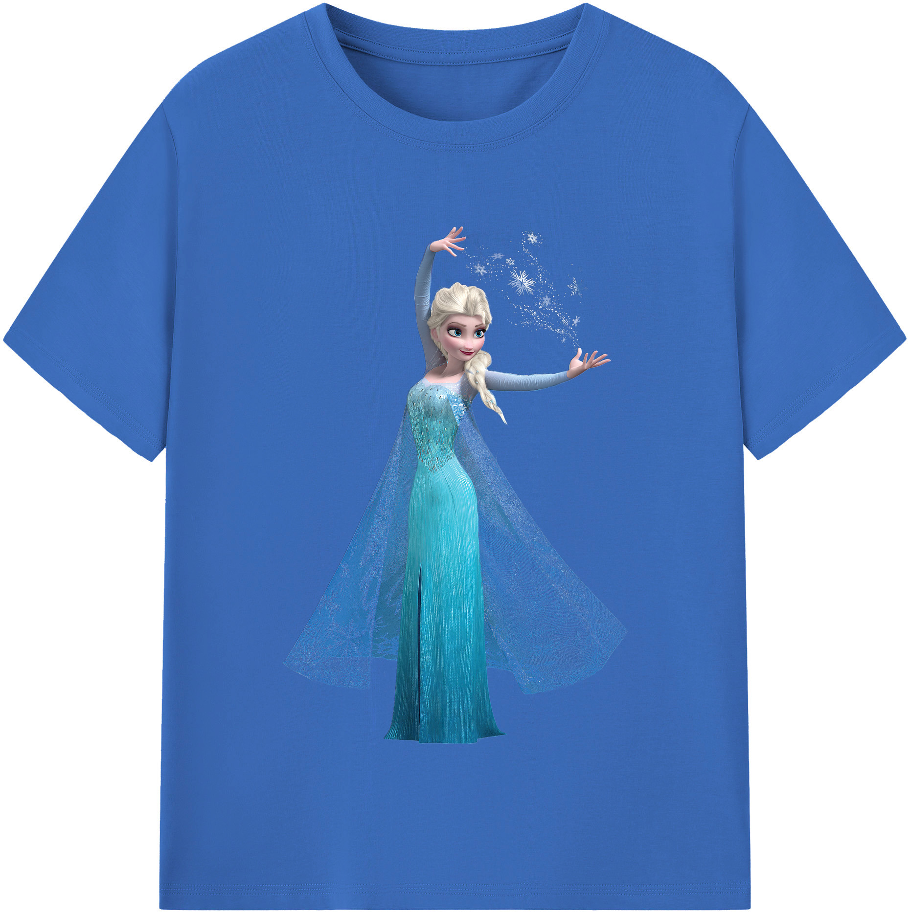 （画像用） アナと雪の女王 アンナ エルサ Frozen Anna Elsa 綿100％半袖Tシャツ（フロントプリント）
