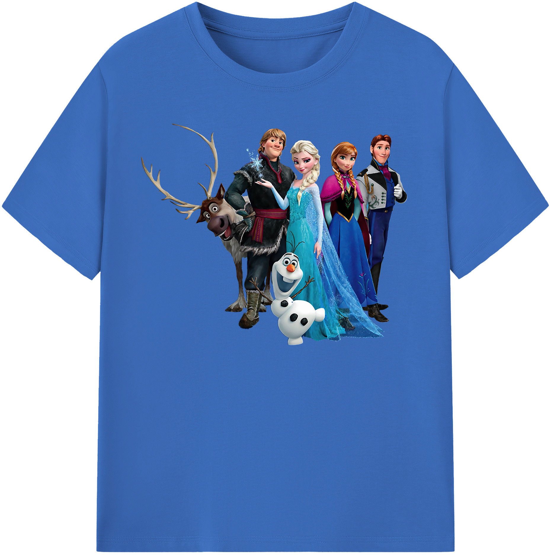 （画像用） アナと雪の女王 アンナ エルサ Frozen Anna Elsa 綿100％半袖Tシャツ（フロントプリント）