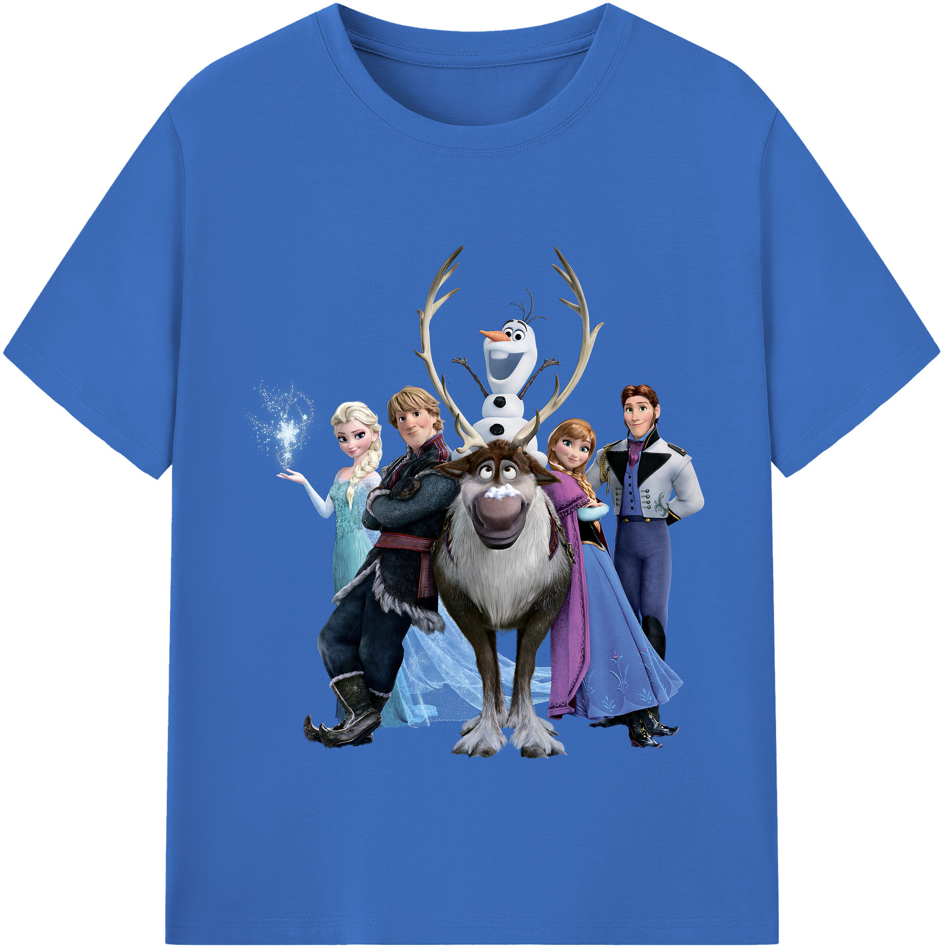 （画像用） アナと雪の女王 アンナ エルサ Frozen Anna Elsa 綿100％半袖Tシャツ（フロントプリント）