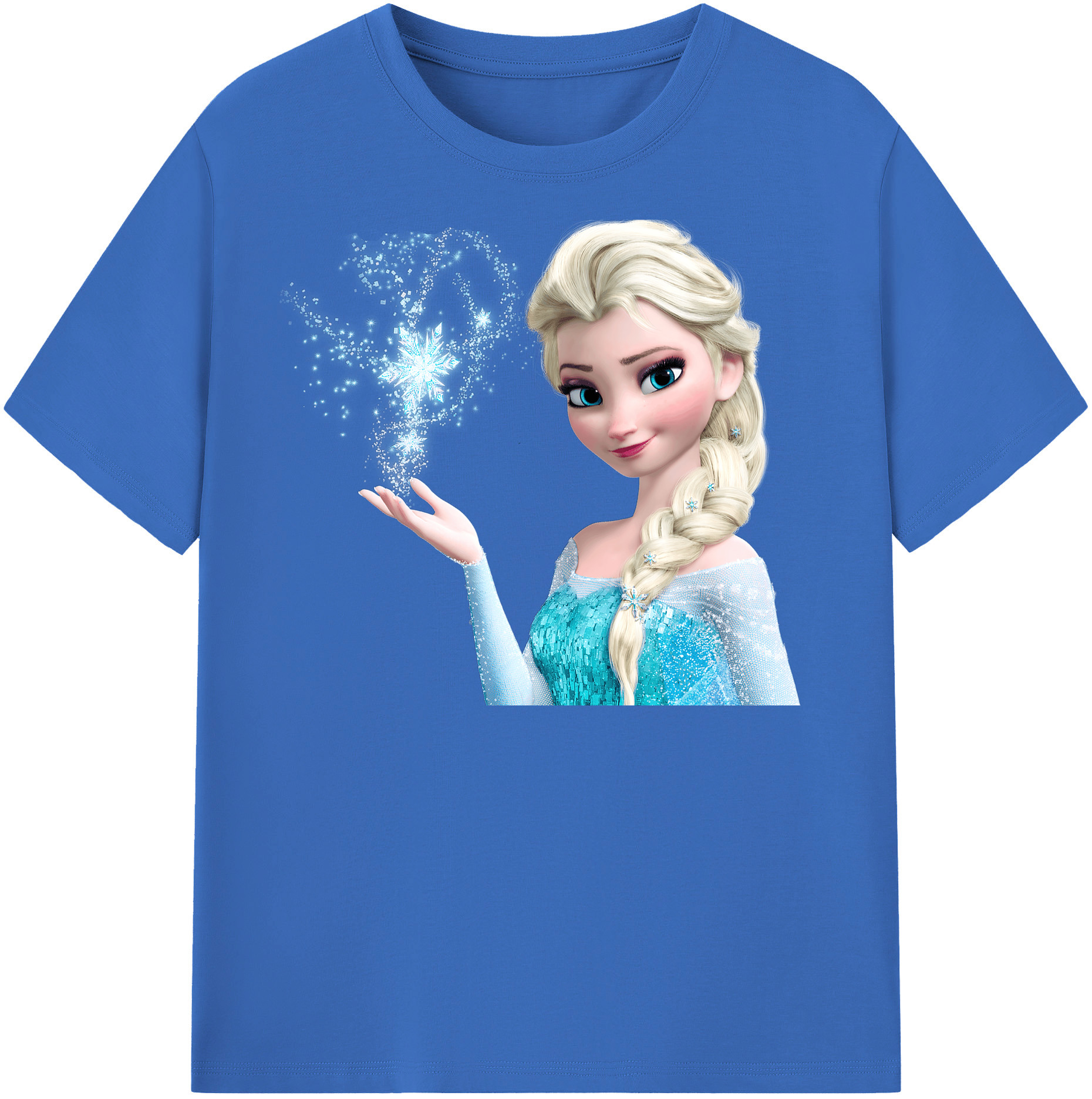（画像用） アナと雪の女王 アンナ エルサ Frozen Anna Elsa 綿100％半袖Tシャツ（フロントプリント）