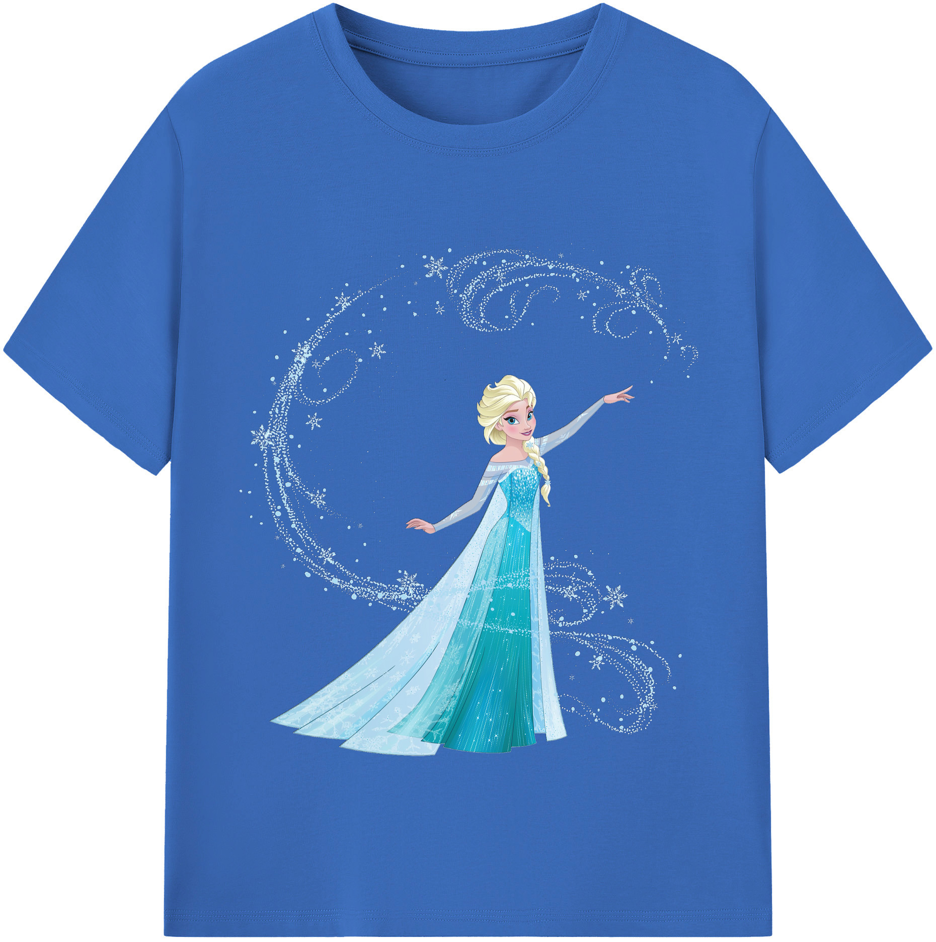 アナと雪の女王 アンナ エルサ Frozen Anna Elsa 綿100％半袖Tシャツ（フロントプリント）