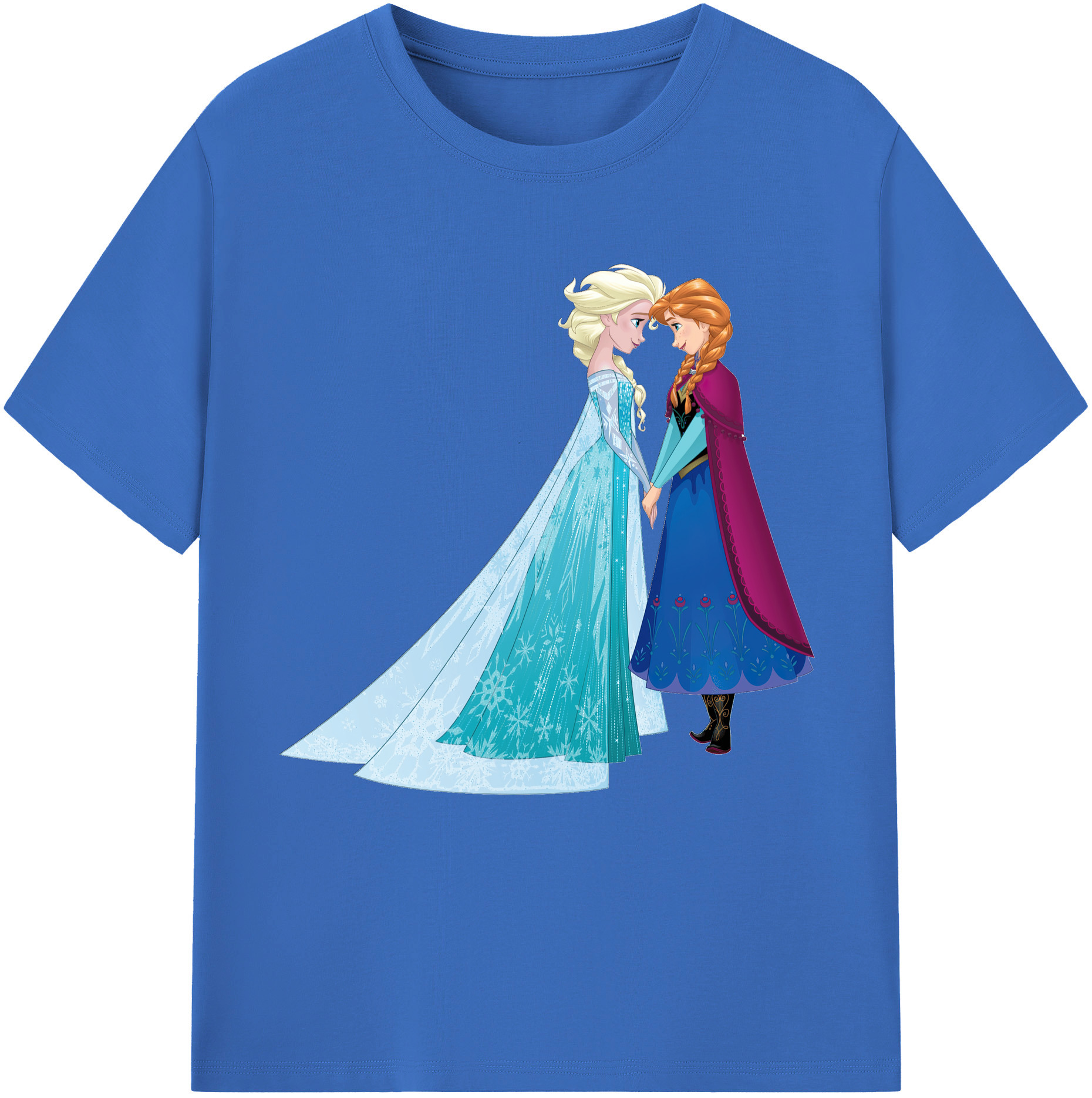（画像用） アナと雪の女王 アンナ エルサ Frozen Anna Elsa 綿100％半袖Tシャツ（フロントプリント）