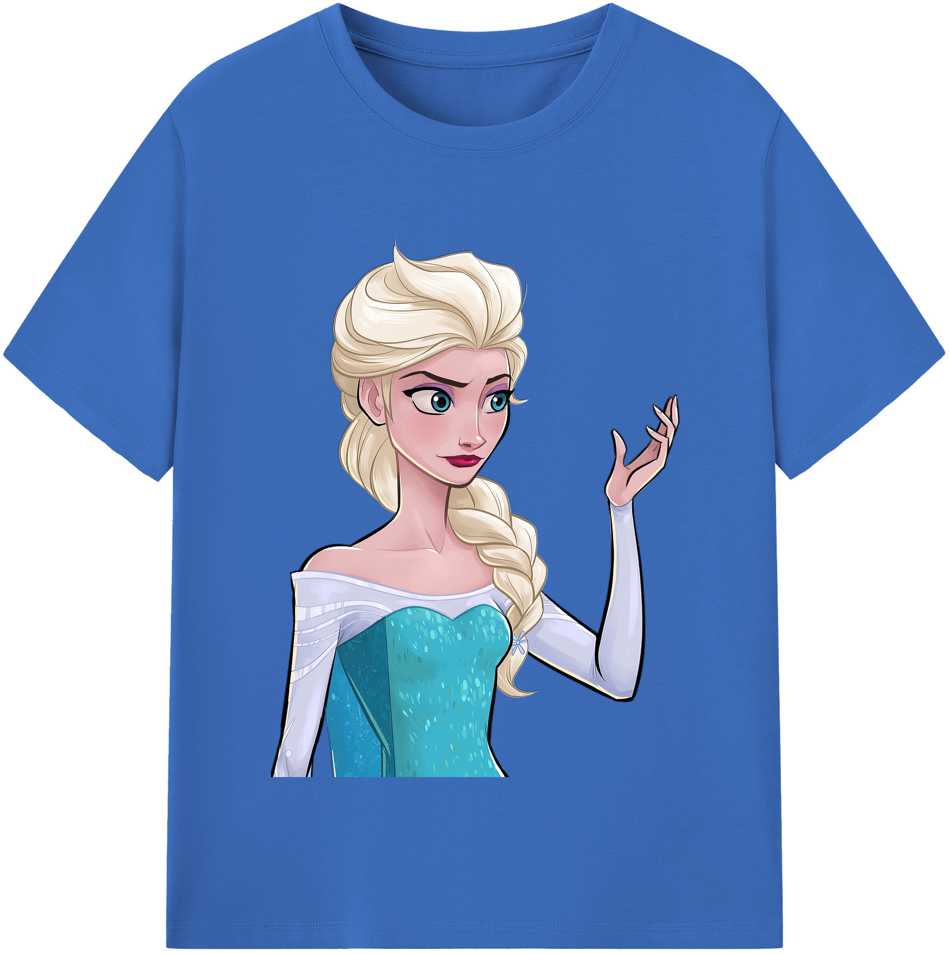（画像用） アナと雪の女王 アンナ エルサ Frozen Anna Elsa 綿100％半袖Tシャツ（フロントプリント）