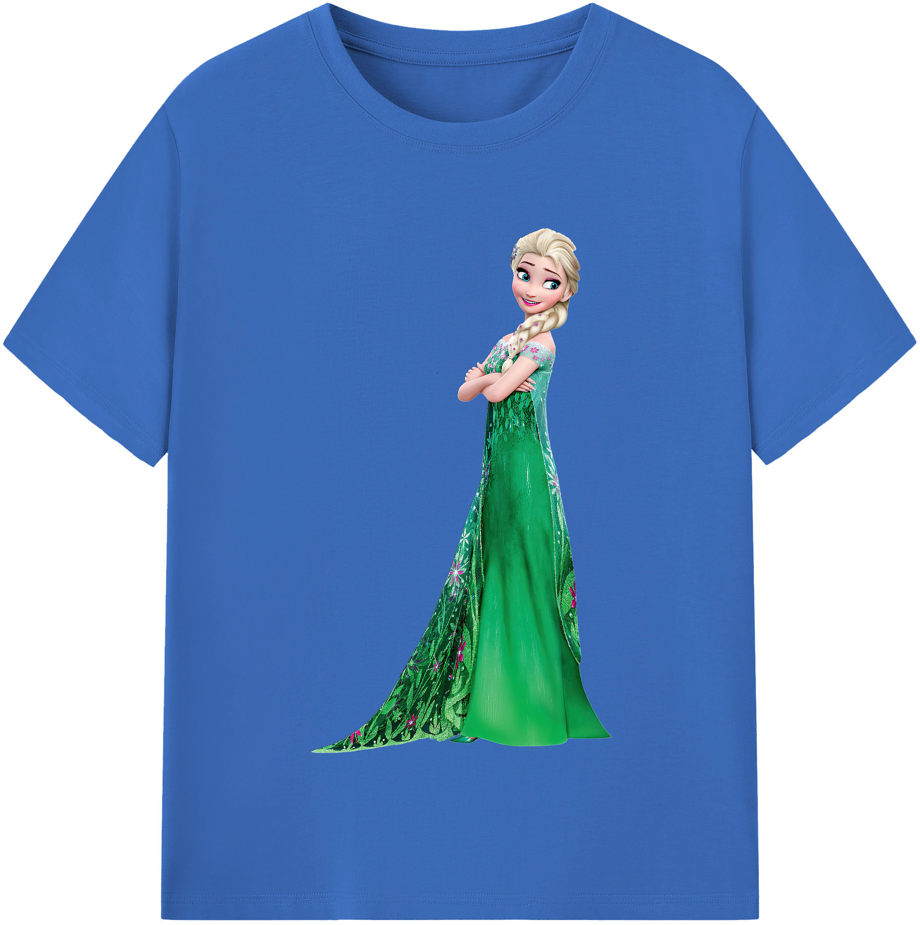 （画像用） アナと雪の女王 アンナ エルサ Frozen Anna Elsa 綿100％半袖Tシャツ（フロントプリント）