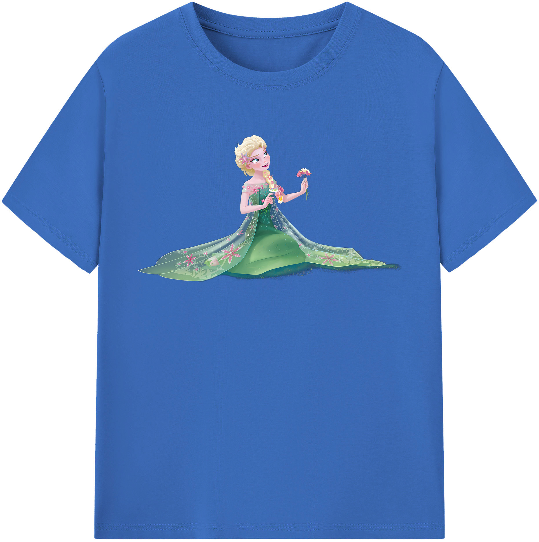 （画像用） アナと雪の女王 アンナ エルサ Frozen Anna Elsa 綿100％半袖Tシャツ（フロントプリント）