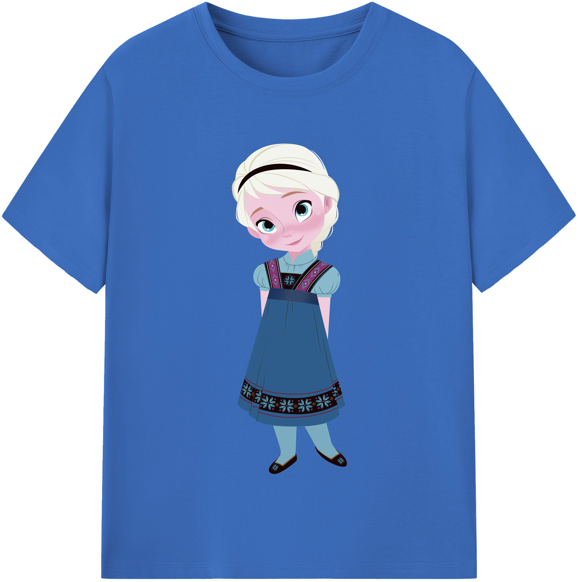 アナと雪の女王 アンナ エルサ Frozen Anna Elsa 綿100％半袖Tシャツ（フロントプリント）