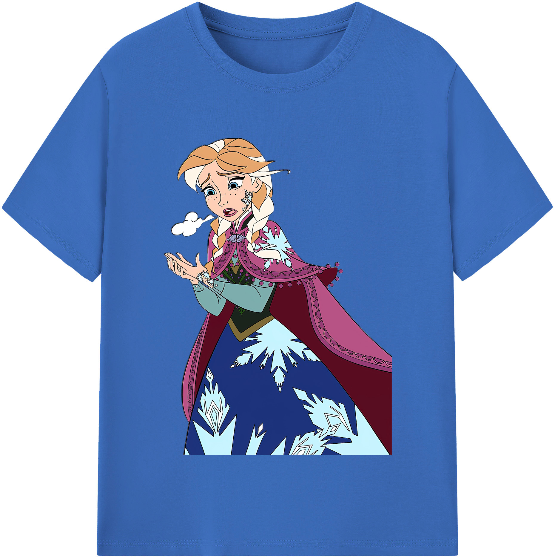 （画像用） アナと雪の女王 アンナ エルサ Frozen Anna Elsa 綿100％半袖Tシャツ（フロントプリント）